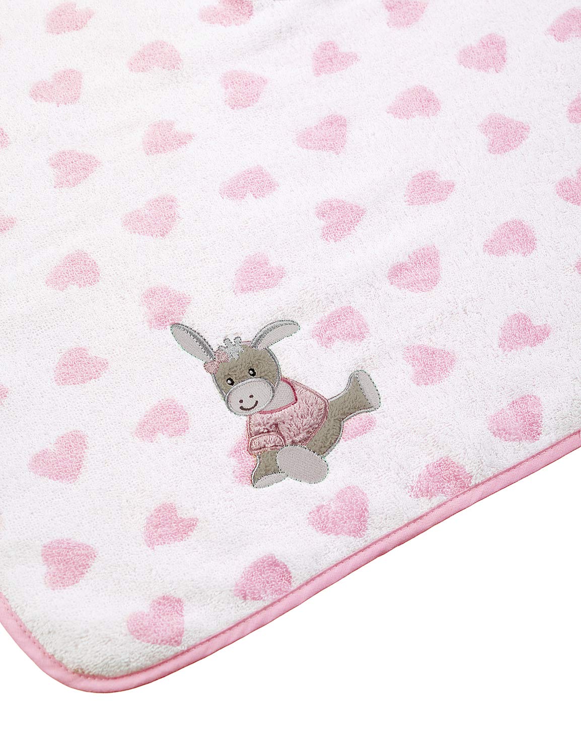Emmi Girl Donkey Hooded Poncho for Babies 0+ Months, 70 x 50 cm, Pink - Soft & Cozy Infant Outerwear for Outdoor Play, Photo Shoots & Special Occasions