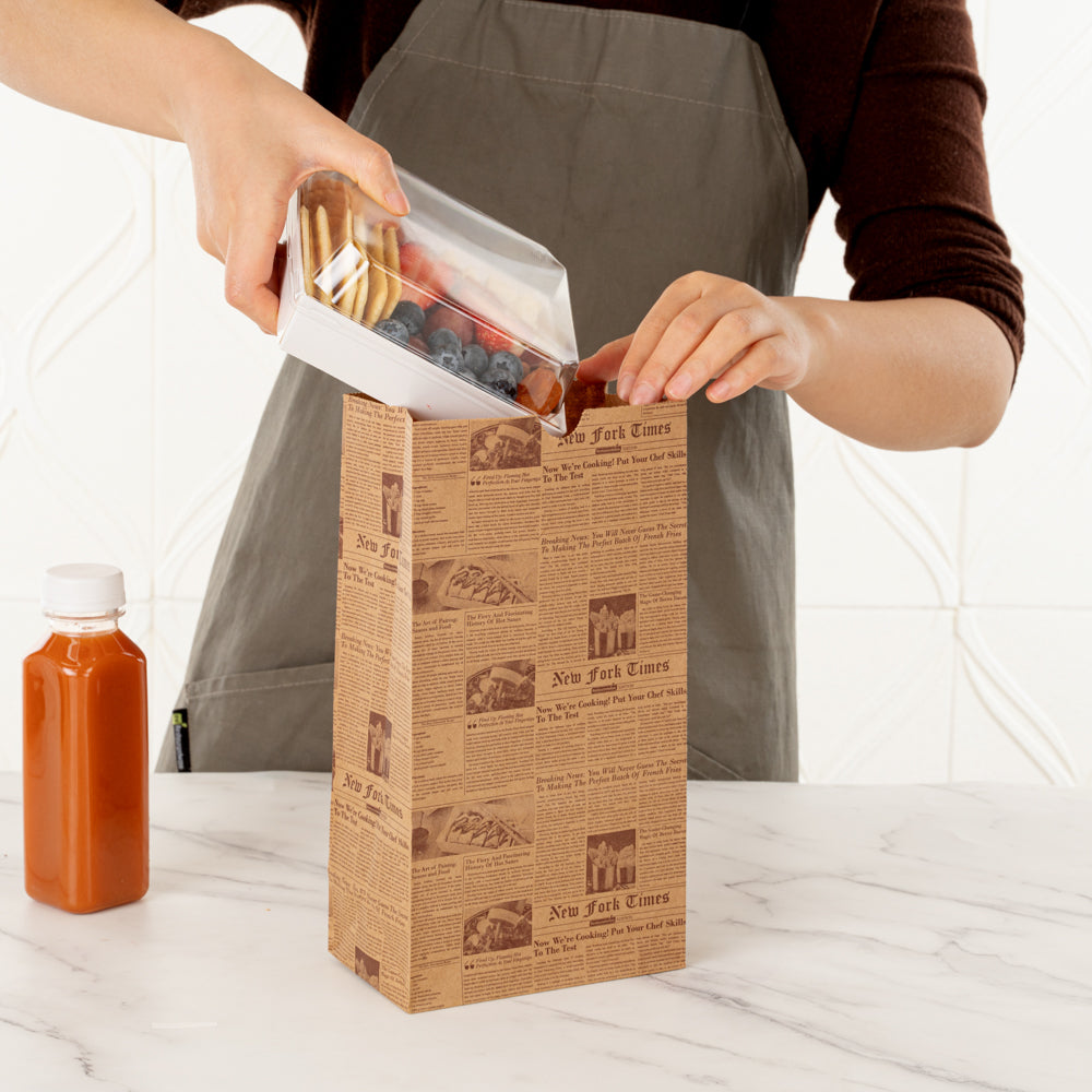 Eco-Friendly Kraft Paper Bags 8 lb - 6 x 4 x 11.75 Inches - 100 Count Box - Perfect for Retail Packaging, Grocery Shopping & Gift Wrapping