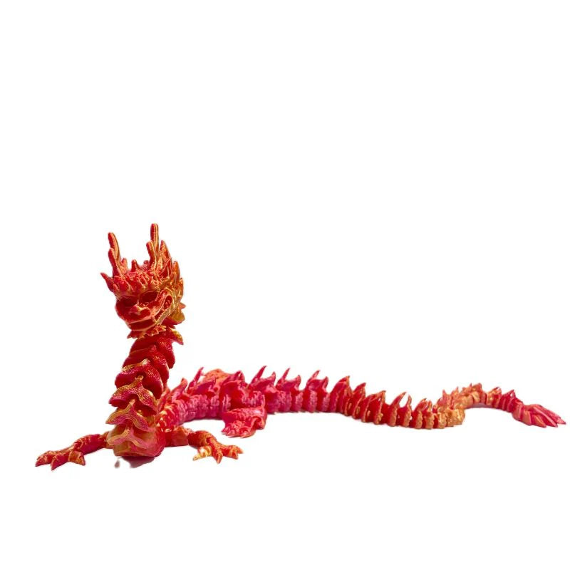 Imperial Red & Gold Articulated Chinese Dragon Decoration - Perfect for Lunar New Year, Home Decor, and Festive Celebrations