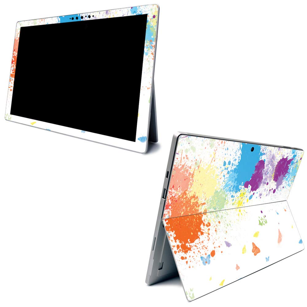 Premium Carbon Fiber Skin for Microsoft Surface Pro 7 - Vibrant Splash of Color | Textured Protective Cover | Easy Application & Removal | Made in USA | Perfect for Work, Travel & School Protection