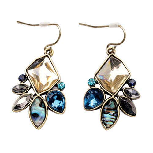 Multicolor Irregular Geometric Flower Drop Hook Earrings for Women - Boho Chic Dangle Jewelry - Perfect for Parties, Weddings & Everyday Wear
