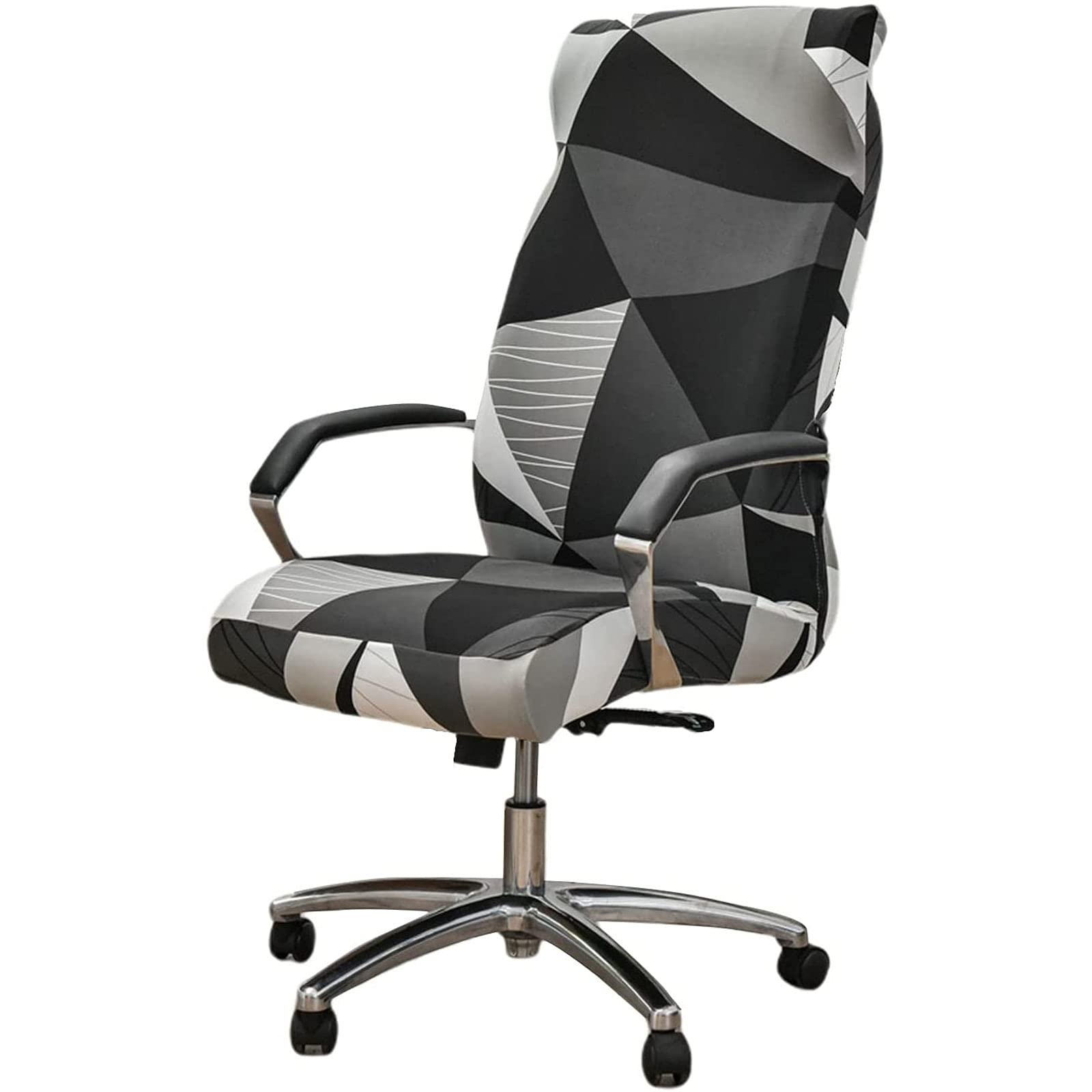 Breathable Stretch Office Chair Cover - Printed Spandex Slipcover for Computer & Desk Chairs (Large, Rotating) - Perfect for Home Office & Conference Rooms