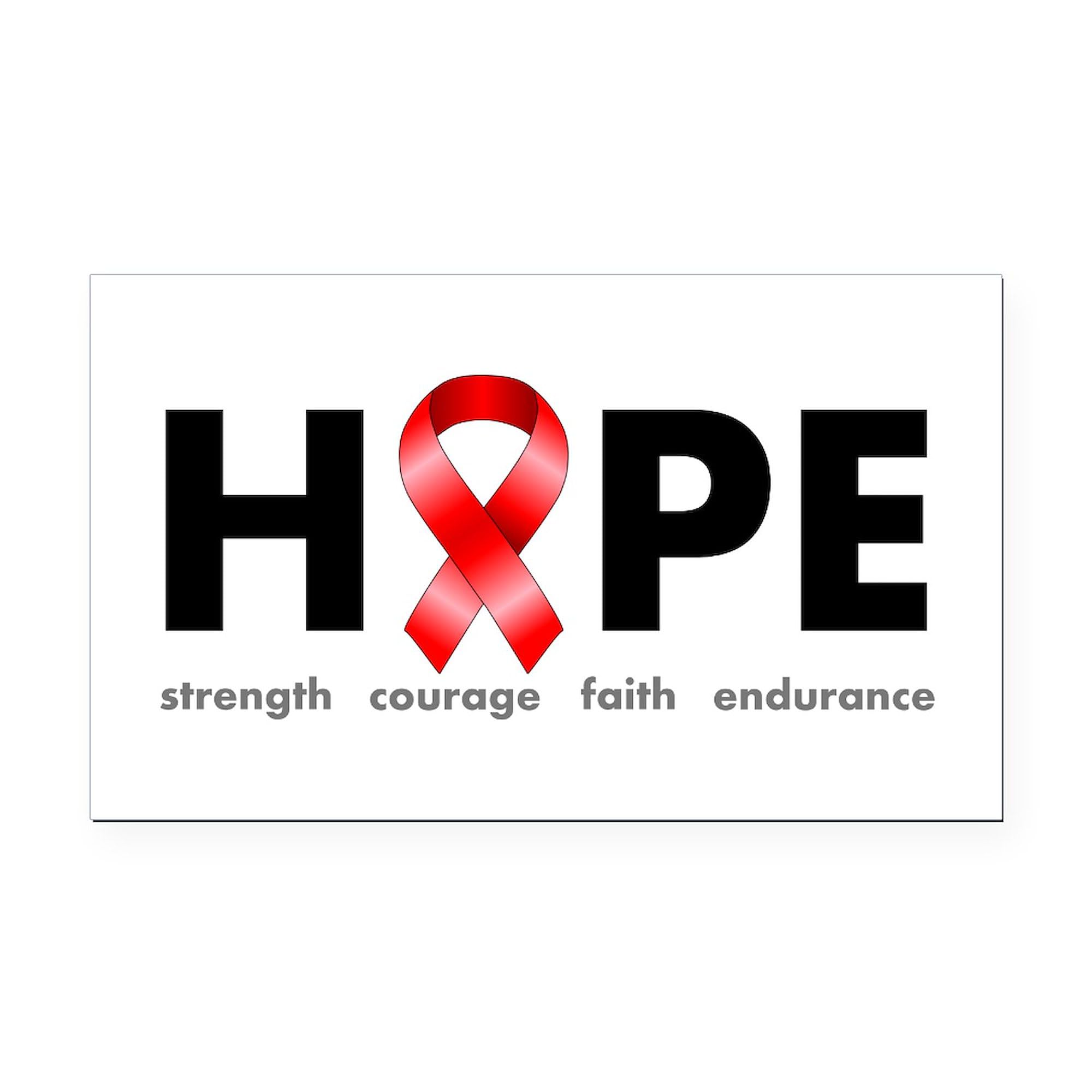 Red Ribbon Hope Rectangle Car Bumper Magnet - Support Awareness with Durable Vinyl Decal for Cars, Trucks & Vehicles | Perfect for Charity Events, Fundraisers & Showing Solidarity