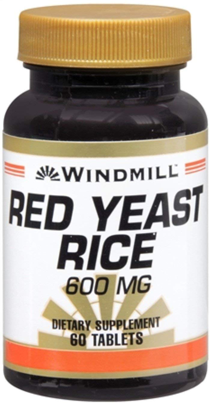 Premium Windmill Red Yeast Rice Supplement 600mg - 120 Tablets (60 Tablets x 2 Pack) for Cholesterol Support & Heart Health - Perfect for Daily Wellness Routine & Cardiovascular Care
