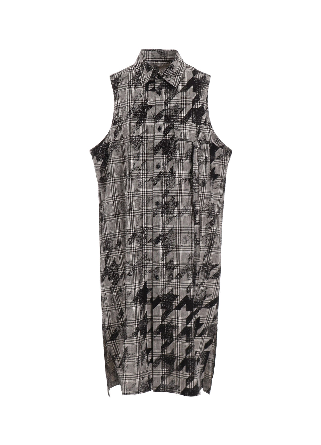 Stylish Cotton Linen Plaid Houndstooth Sleeveless Shirt Dress for Women | Casual Summer Dress for Outdoors, Office & Travel