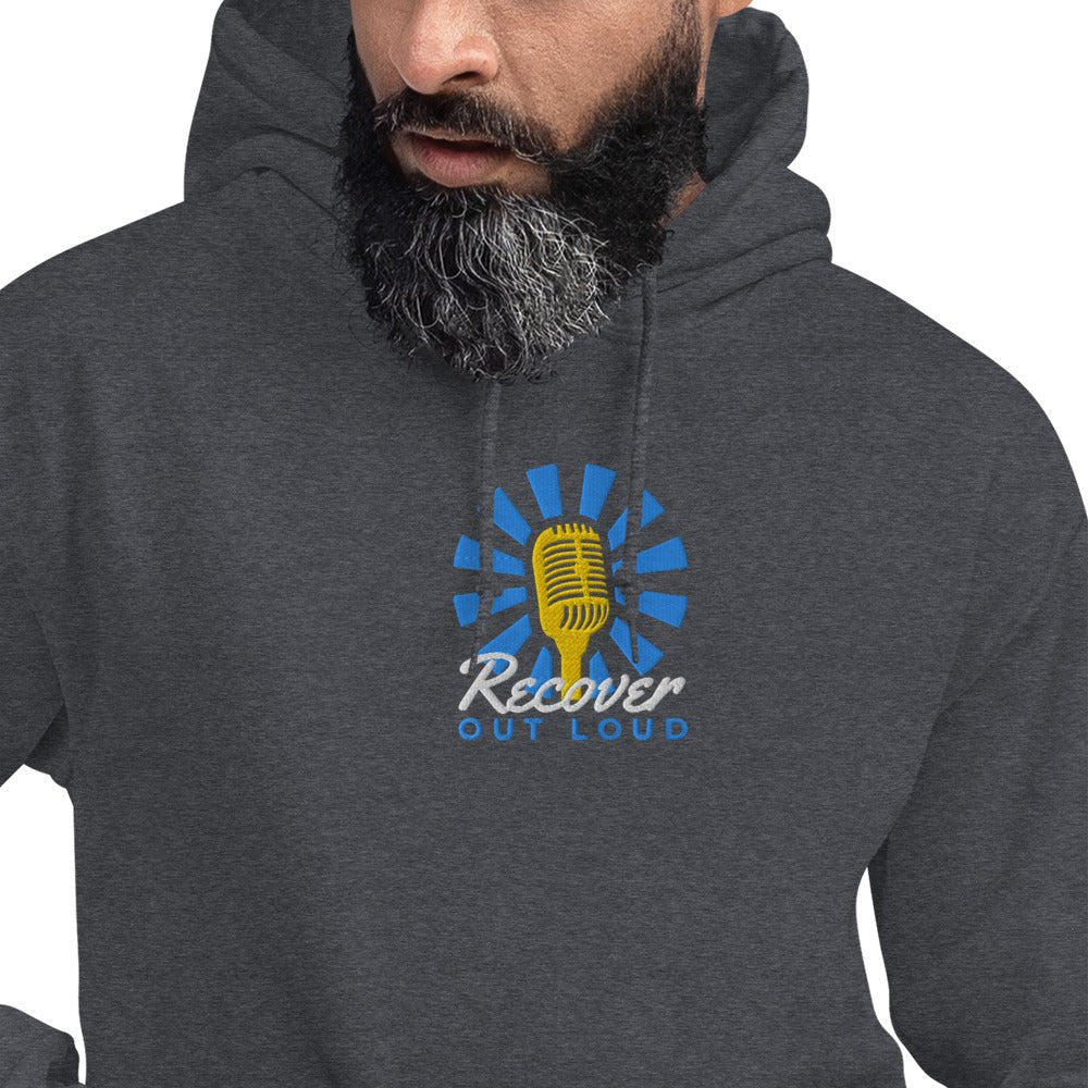 Recover Out Loud Premium Embroidered Unisex Hoodie - Soft Cotton Pullover Sweatshirt for Men & Women - Perfect for Recovery Support, Casual Wear & Outdoor Activities