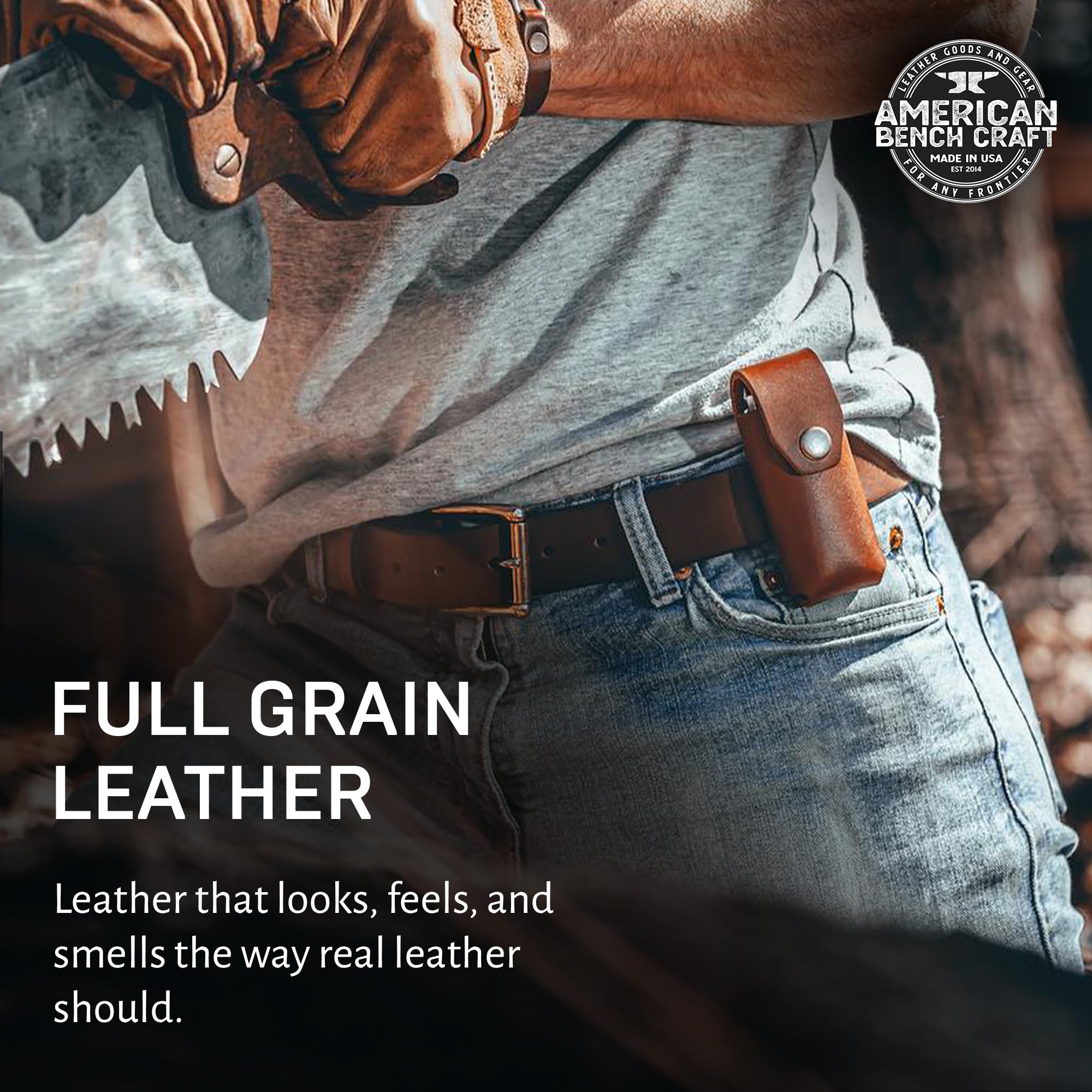 Premium Full Grain Leather Multitool Sheath for Leatherman Surge, Super Tool 300 & CORE - Heavy Duty Belt Holster with Solid Brass Rivets - Durable Brown Leather Tool Holder for Men - Perfect for Camping, Hiking & Outdoor Adventures