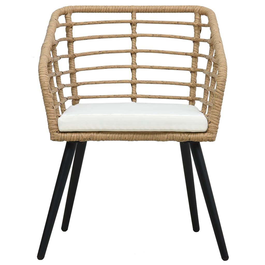 Premium Wicker Outdoor Dining Chairs Set of 2 - Weather-Resistant Poly Rattan Patio Chairs with Cushions for Garden, Deck, Backyard, Terrace, Bistro & Lawn Seating - Oak Finish Comfortable Outdoor Furniture
