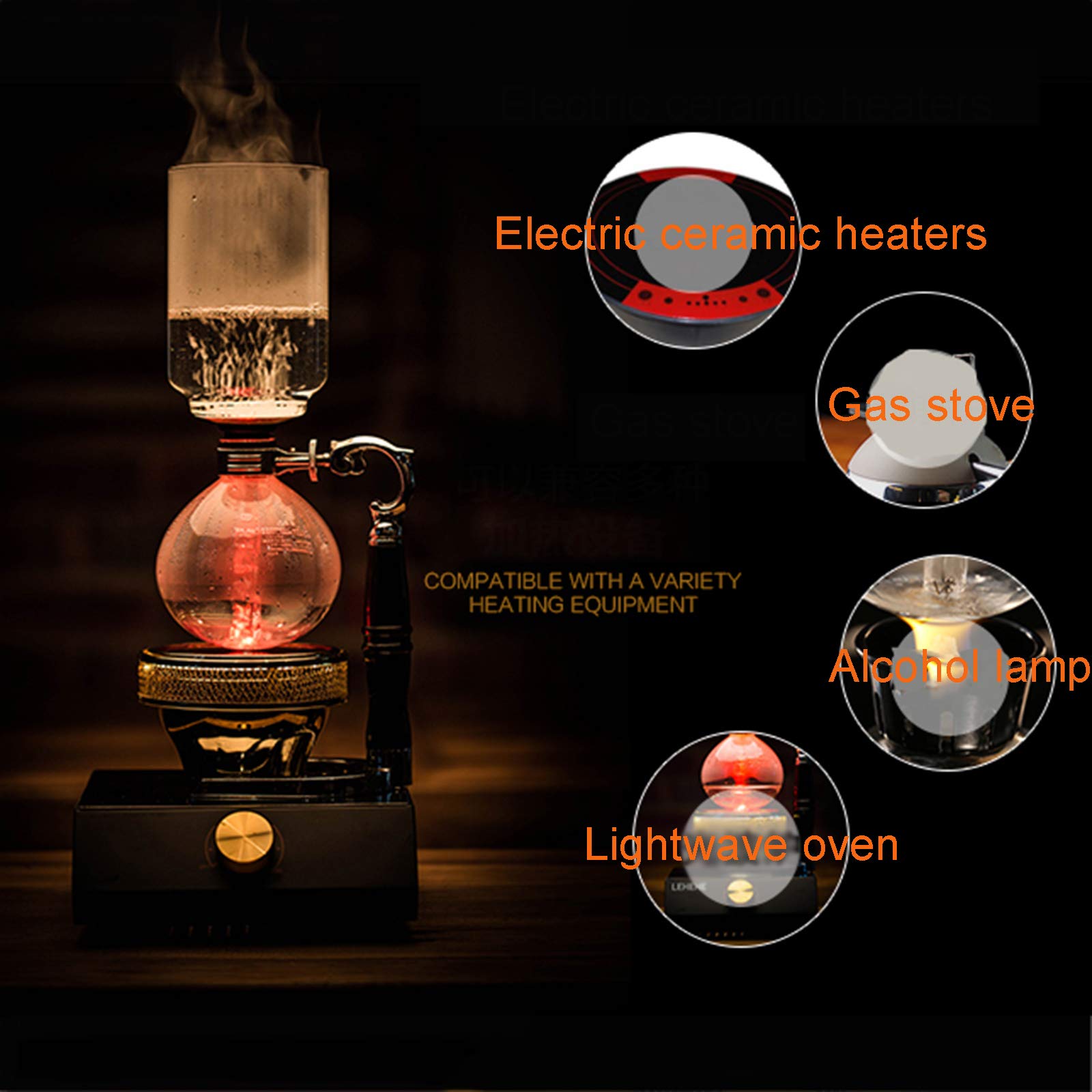 Premium Siphon Coffee Maker - 2-5 Cup Glass Vacuum Coffee Brewer with Filter for Home & Cafe Use | Perfect for Pour Over Coffee, Tea Brewing & Specialty Coffee Preparation