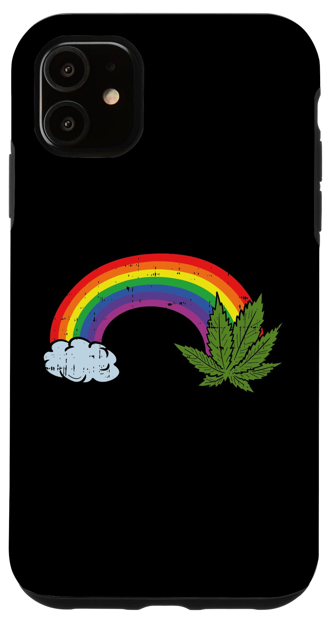 iPhone 11 Case - Rainbow Weed Leaf Design - Perfect for 420 & Cannabis Enthusiasts - Great Stoner Gift for Smokers & Pot Lovers - Ideal for Festivals, Parties & Daily Use
