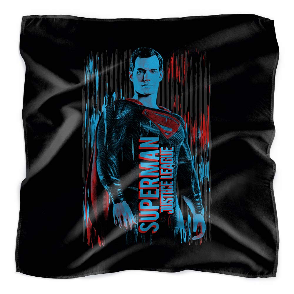 Justice League Movie Superman Bandana - 21x21 Inches Cotton Superhero Scarf for Cosplay, Halloween, and Comic Con - Perfect for Fans & Collectors
