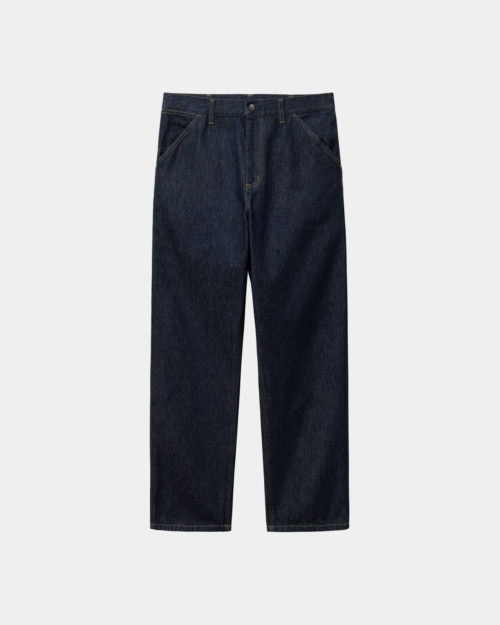 Single Knee Denim Pants for Men - Rinsed Blue Jeans | Durable & Comfortable for Casual Wear, Work, and Outdoor Activities