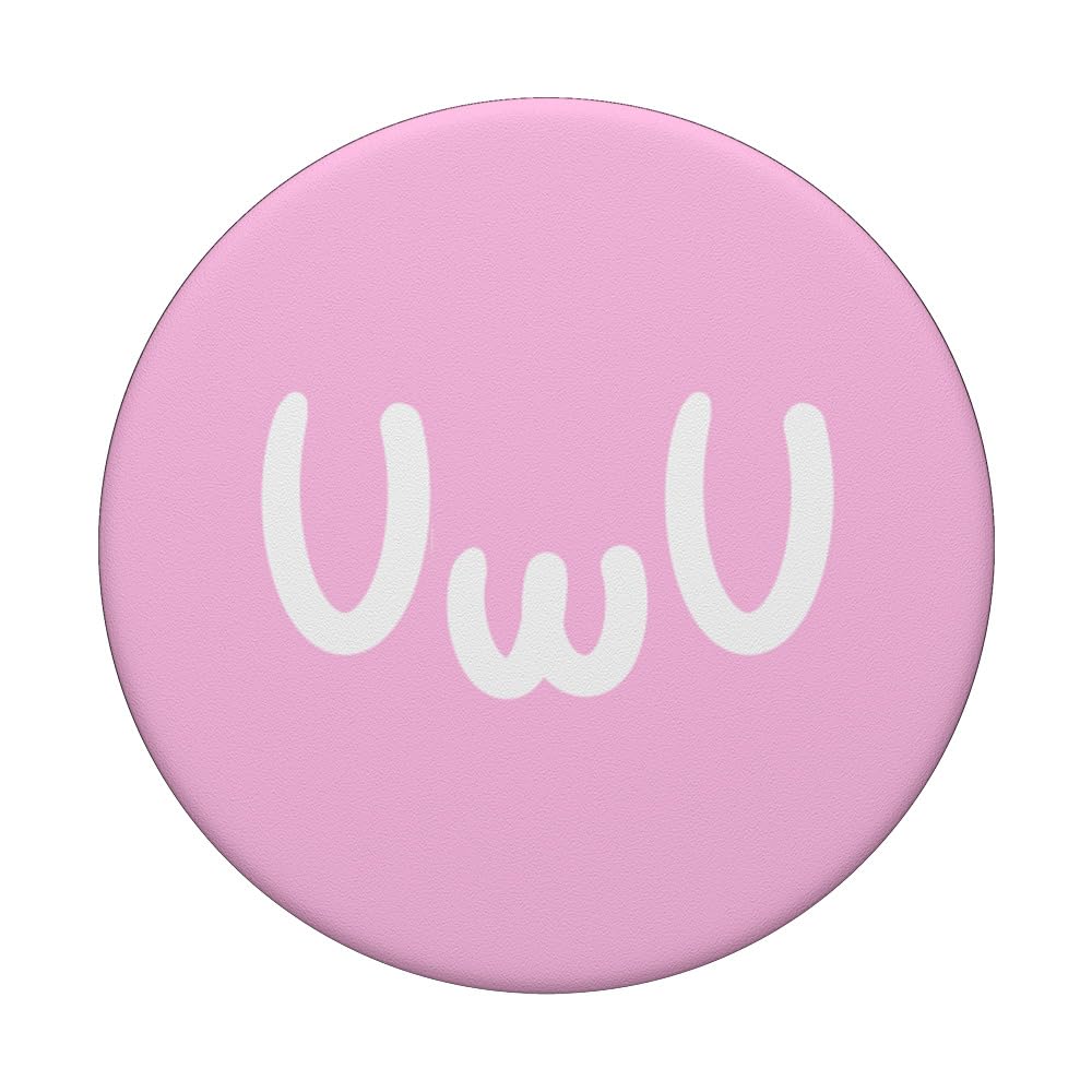UWU Face Kawaii Japanese Anime Fan PopSockets Standard PopGrip - Cute Phone Grip for Anime Lovers, Perfect for Smartphones & Tablets, Great Gift for Otaku Culture Fans