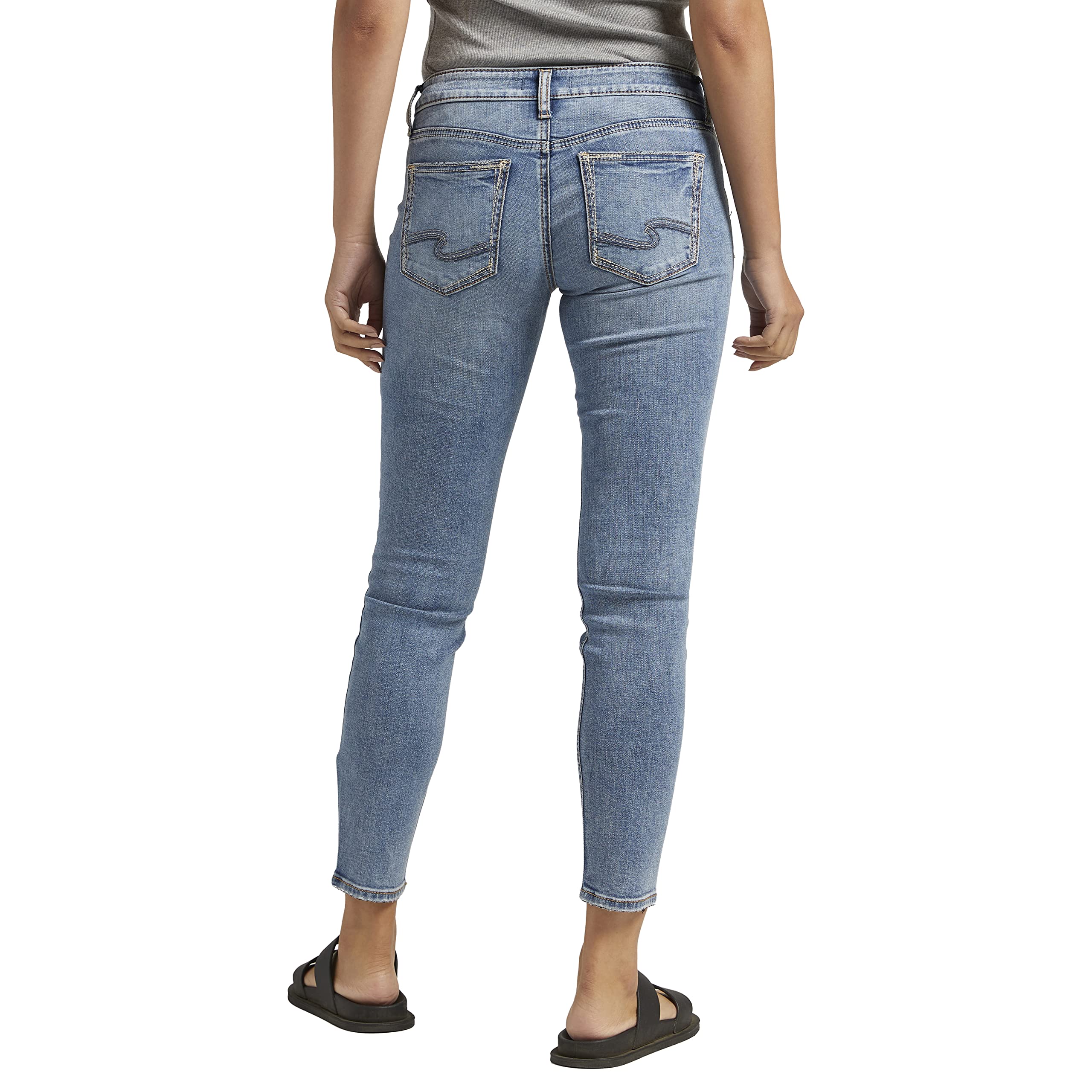 Silver Jeans Co. Women's Britt Low Rise Curvy Fit Skinny Jeans - Legacy Wash | Flattering Stretch Denim for Hourglass Figures | Perfect for Casual Outings & Date Nights