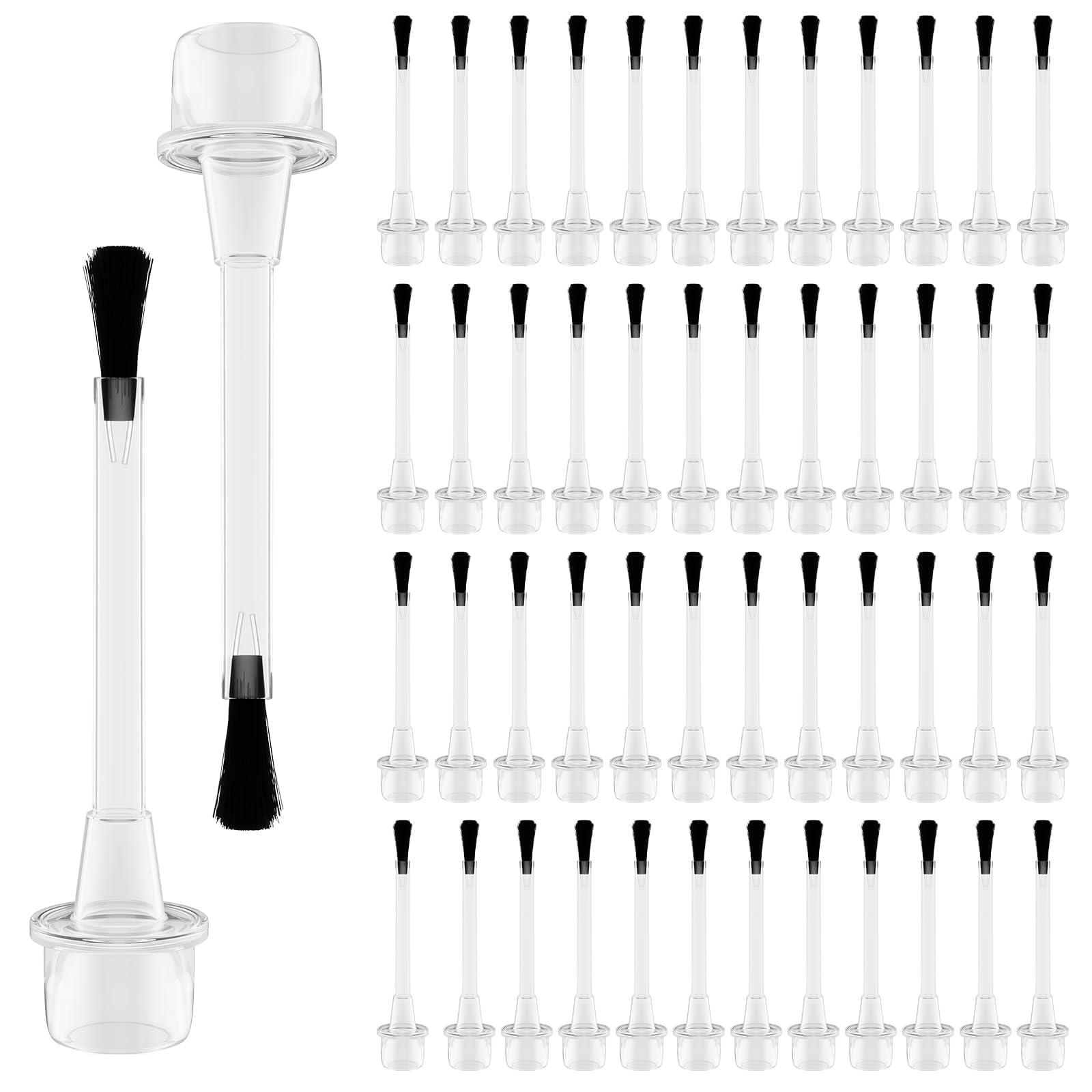 50PCS Disposable Nail Polish Brushes with Soft Bristles - Nail Art Brush Set for Dip Powder & Liquid Polish - Perfect for Salon, Home Manicure & DIY Nail Designs