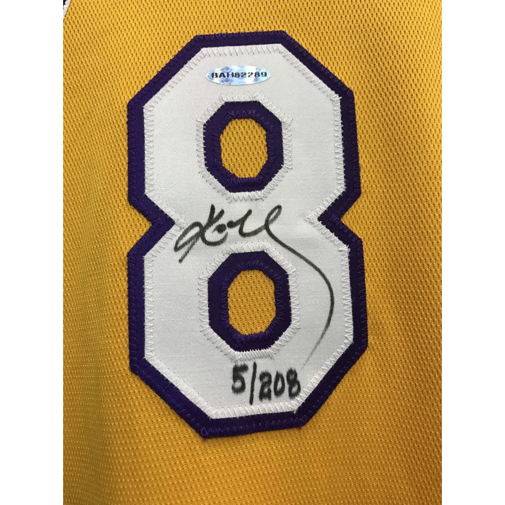 Authentic Kobe Bryant Signed Lakers #8 Jersey with UDA COA #D/208 - NBA Finals Memorabilia for Collectors & Sports Fans - Perfect for Display in Man Caves, Sports Bars & Memorabilia Rooms