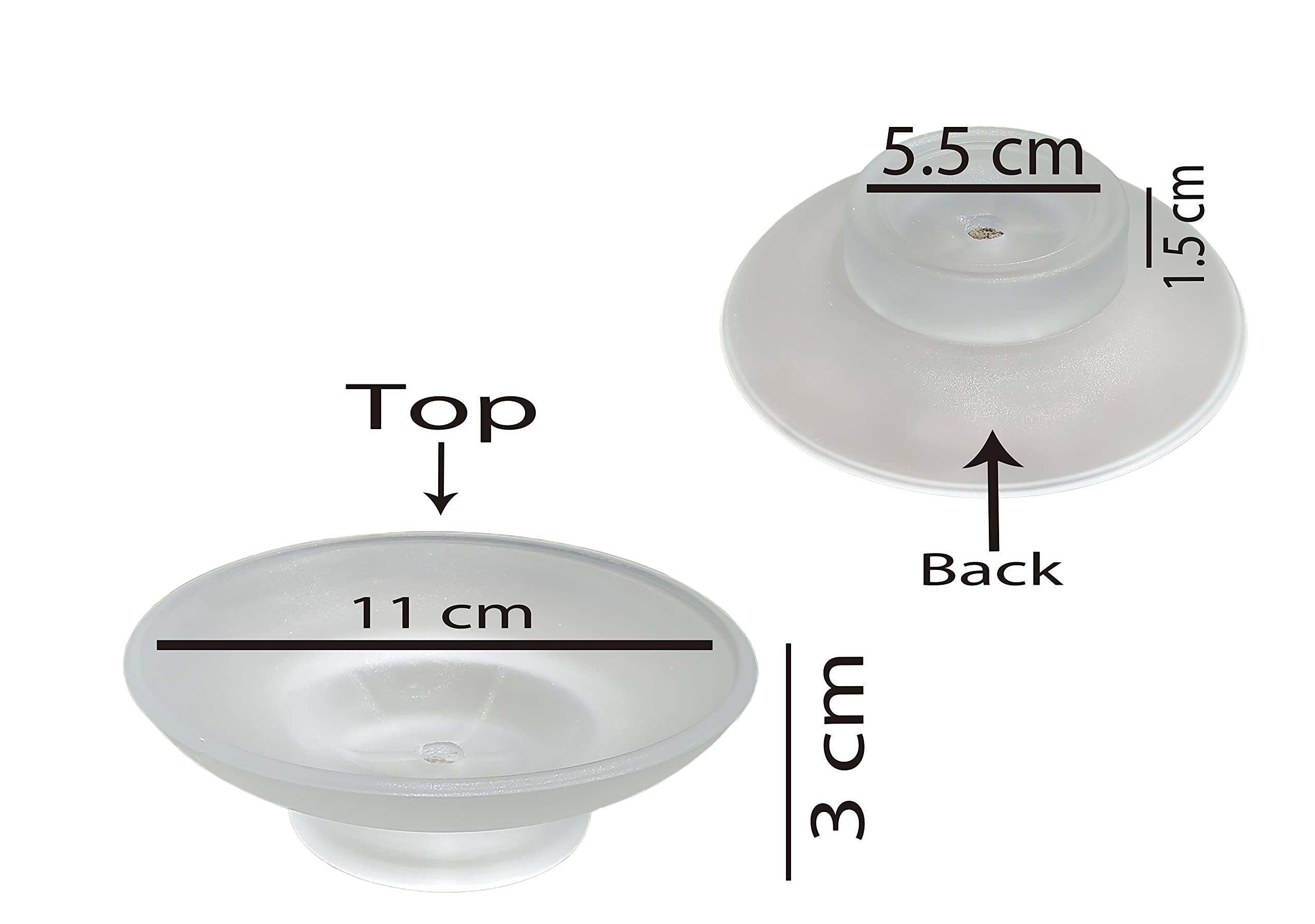 Pure Source India Glass Soap Dish - 3.25 Inch Bathroom & Kitchen Soap Holder - Perfect for Sink Countertops, Shower Shelves and Vanity Organizers