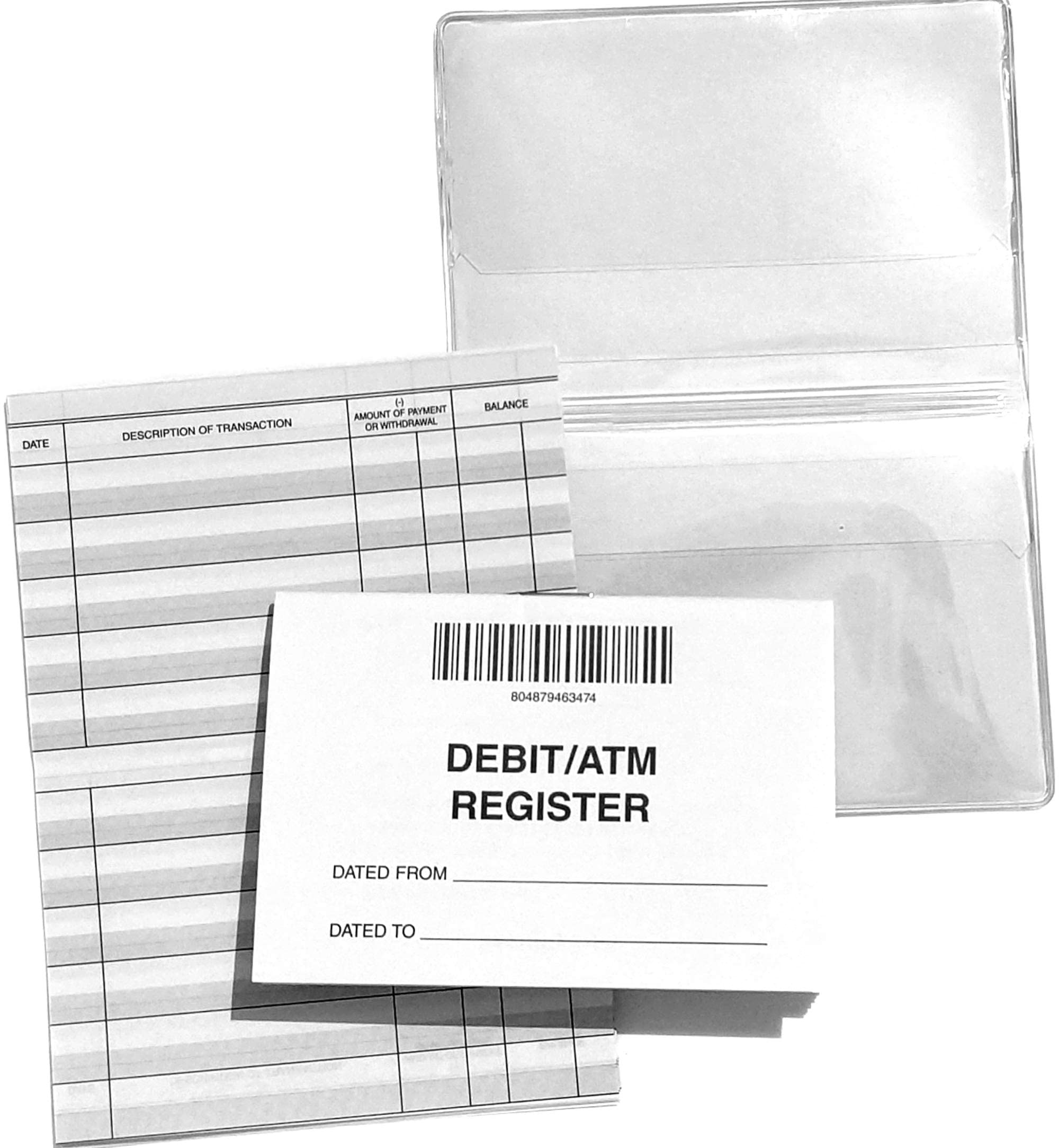 Mini Checkbook Registers with Balance Column - Set of 100 for ATM & Debit Card Tracking - Includes 2 Free Vinyl Covers | Perfect for Personal Finance, Small Business Accounting & Budget Organization