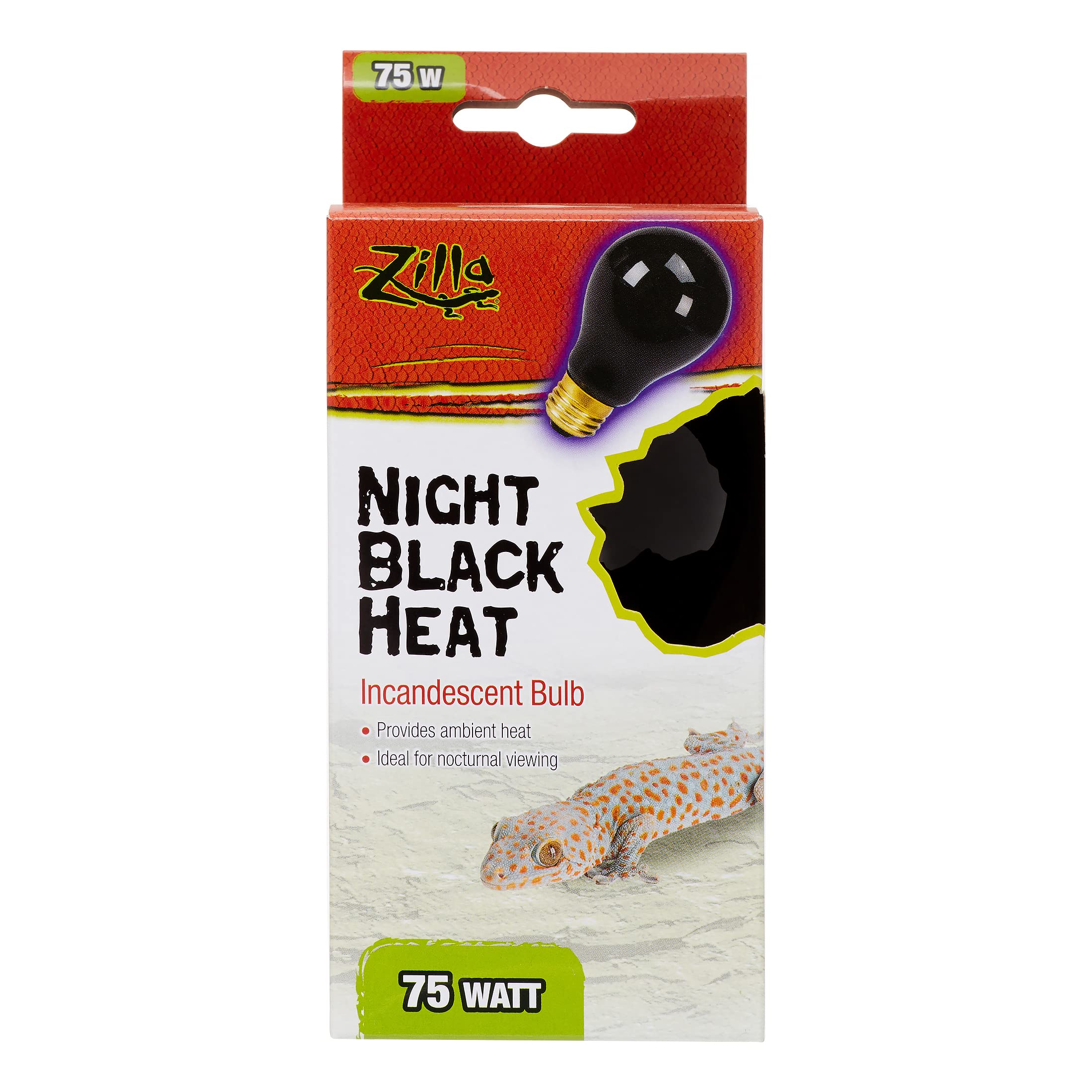 Zilla 75W Night Time Black Light Incandescent Heat Bulb for Reptiles - Pack of 6 | Ideal for Nocturnal Reptile Tanks, Terrariums & Nighttime Viewing