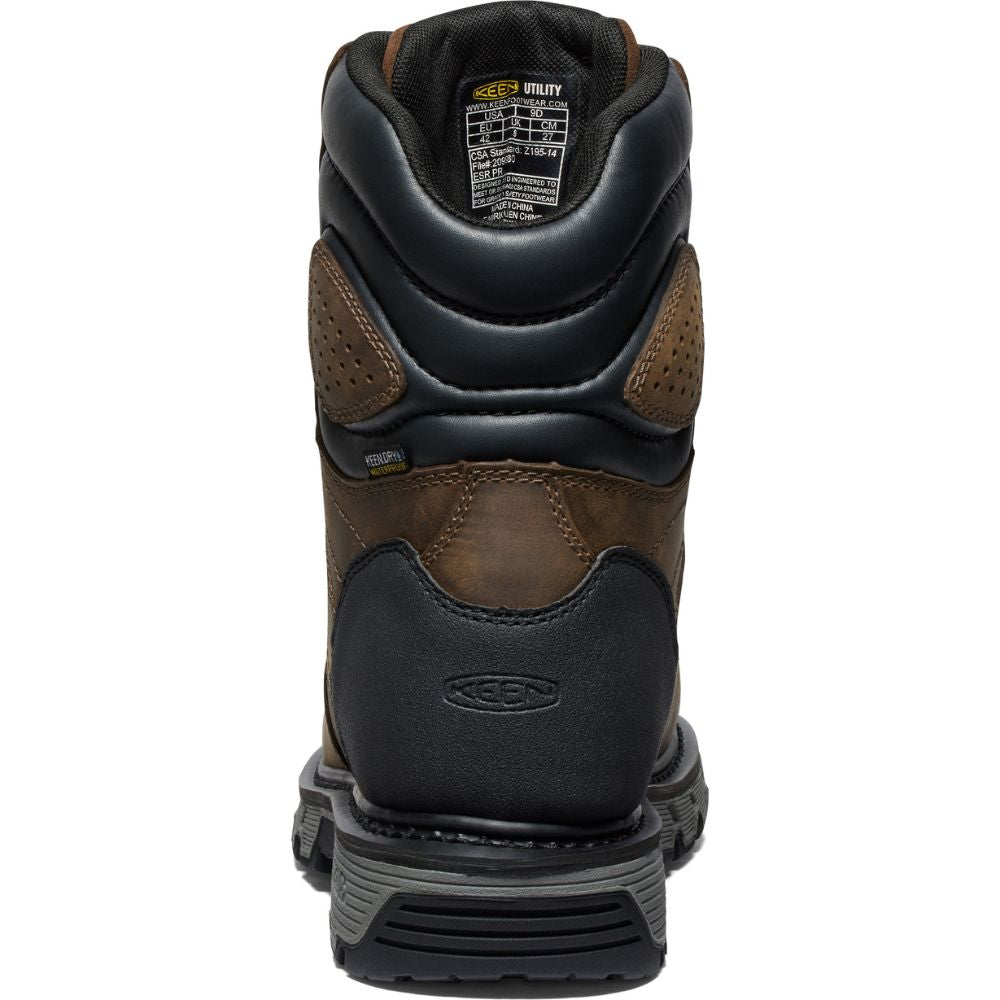 **Keen Camden Men's Size 8 Waterproof Composite Toe Work Boots - Brown (Model 1027678) | Durable & Comfortable for Construction, Hiking & Outdoor Work**