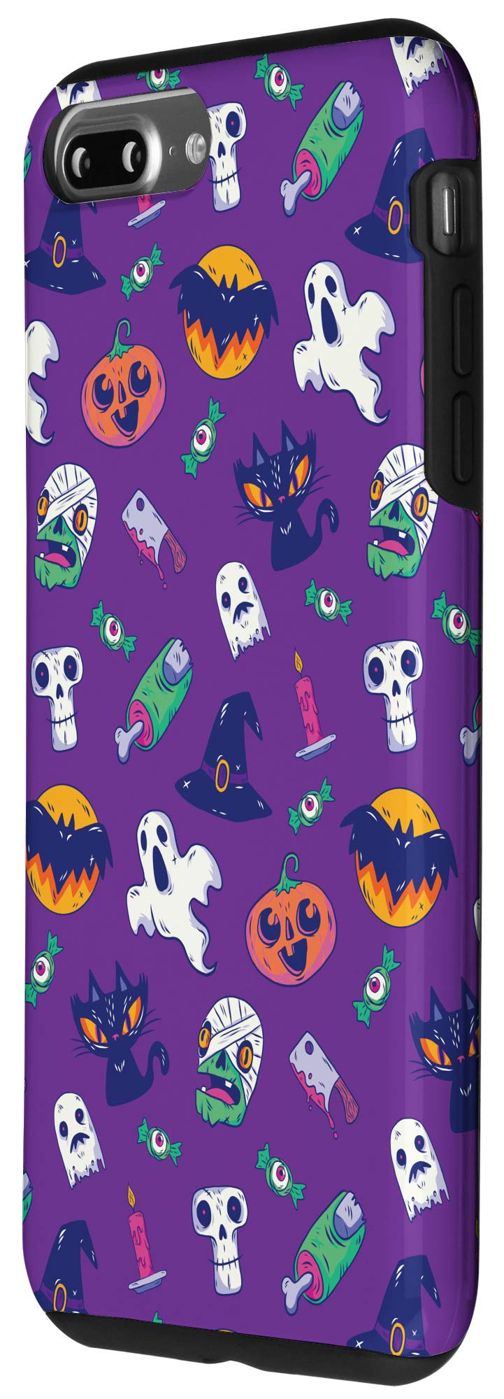 iPhone 7 Plus/8 Plus Halloween Phone Case - Pumpkin, Jack-o'-Lantern, Zombie, Cat & Bats Design - Perfect for Trick-or-Treating & Halloween Parties