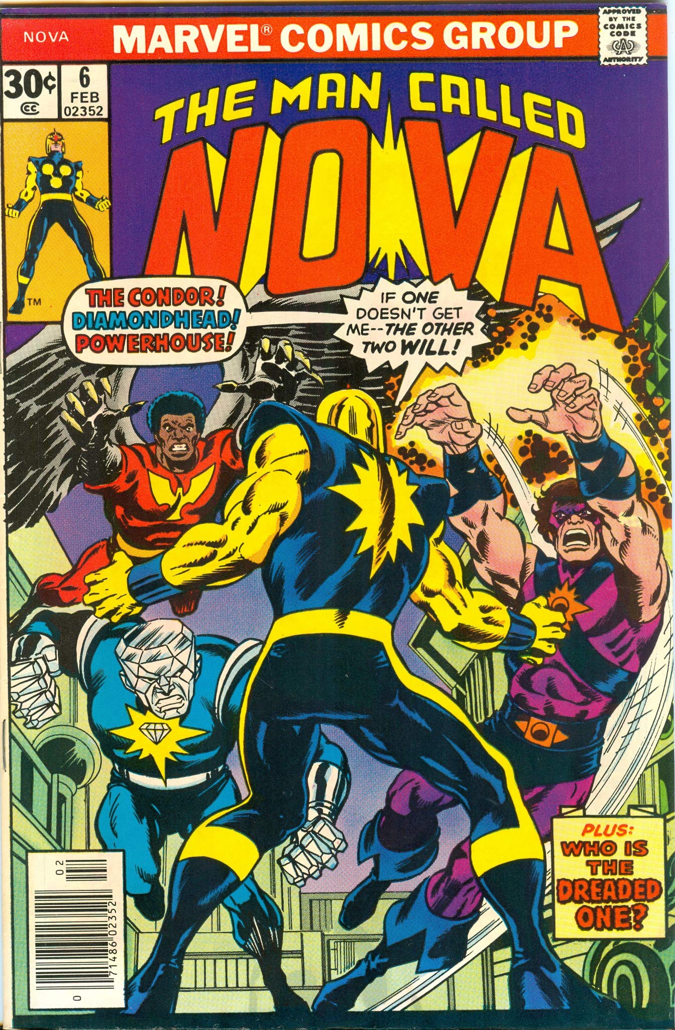 The Man Called Nova Vol 1 No 6 February - Marvel Comic Book - Rare Collectible Edition - Perfect for Superhero Fans & Comic Collectors