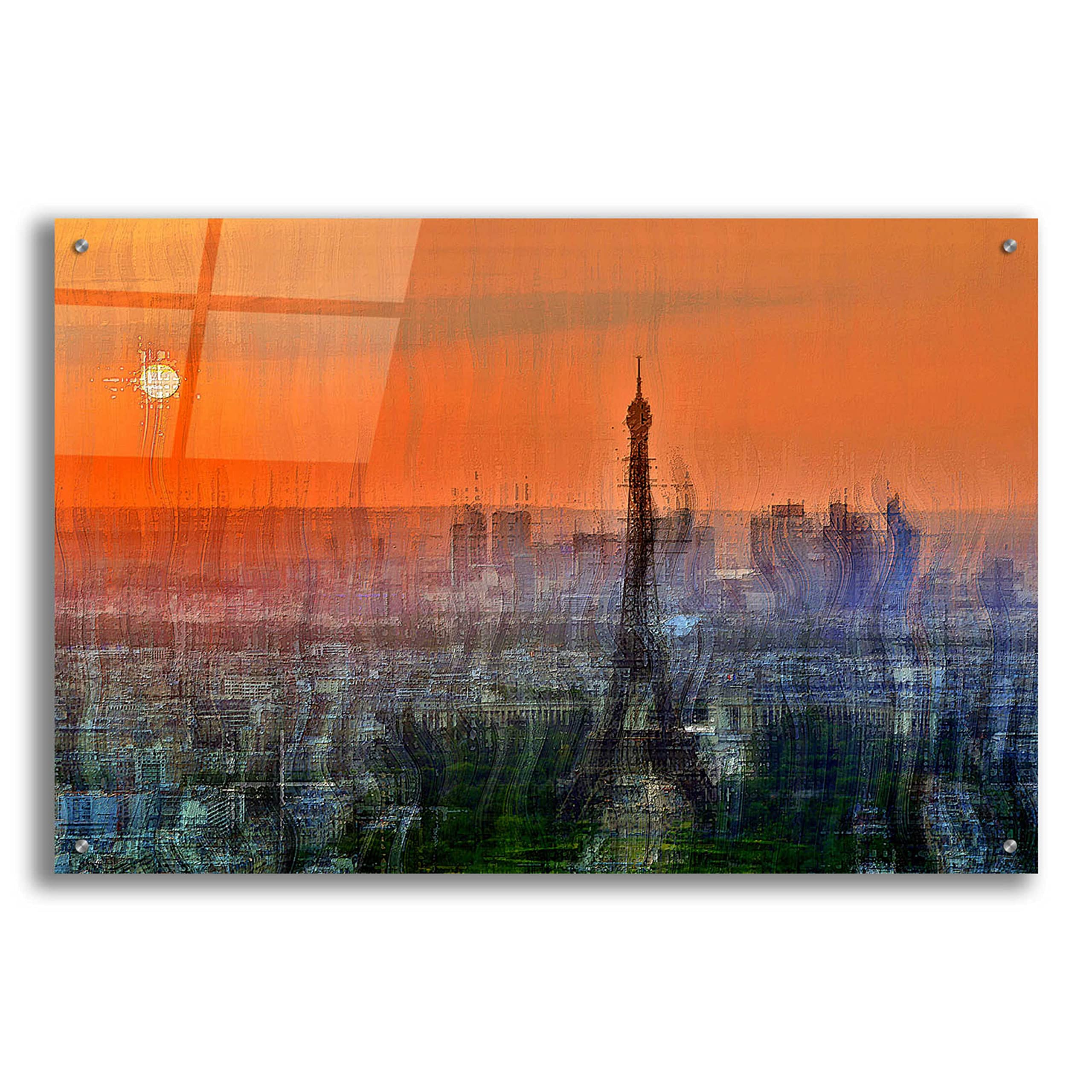 Epic Art 'Paris6' by David Manlove - 36x24 Inch Acrylic Glass Wall Decor for Living Room, Bedroom & Office - Modern Abstract Painting for Home & Office Decor