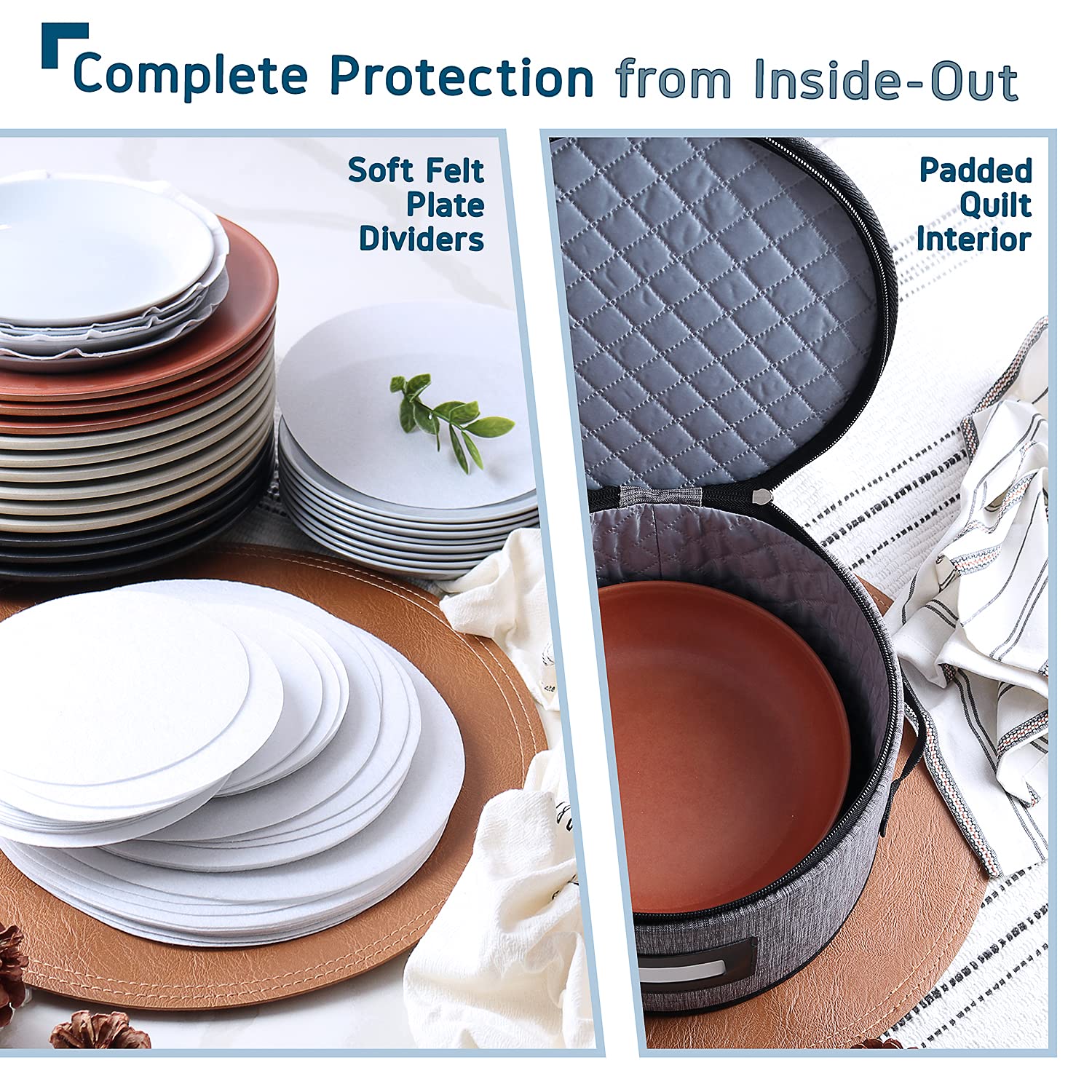 Premium 5-Piece Fine China Storage Set – Hard Shell Stackable Dish Organizer with Dividers for Mugs, Plates & Bowls | Ideal for Moving, Seasonal Storage & Kitchen Organization