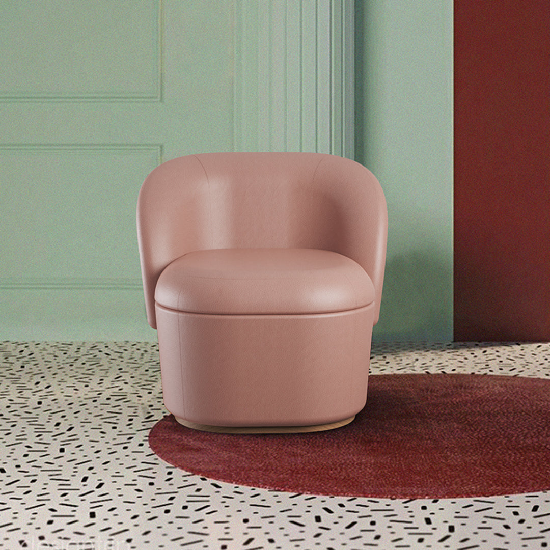 Bisou Lounge Chair - Modern Accent Chair for Living Room, Bedroom, or Office - Comfortable Upholstered Armchair with Wooden Legs - Perfect for Relaxing, Reading, or Entertaining Guests