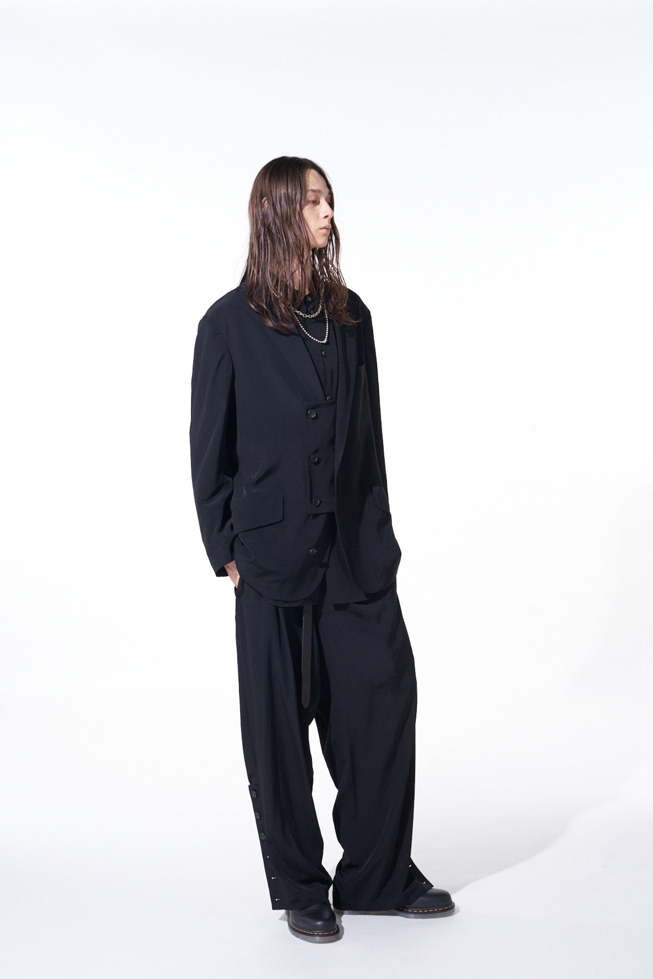 Stylish Crepe de Chine Button Slit Pants for Women - Comfortable & Elegant High-Waisted Trousers for Office, Party, and Casual Wear