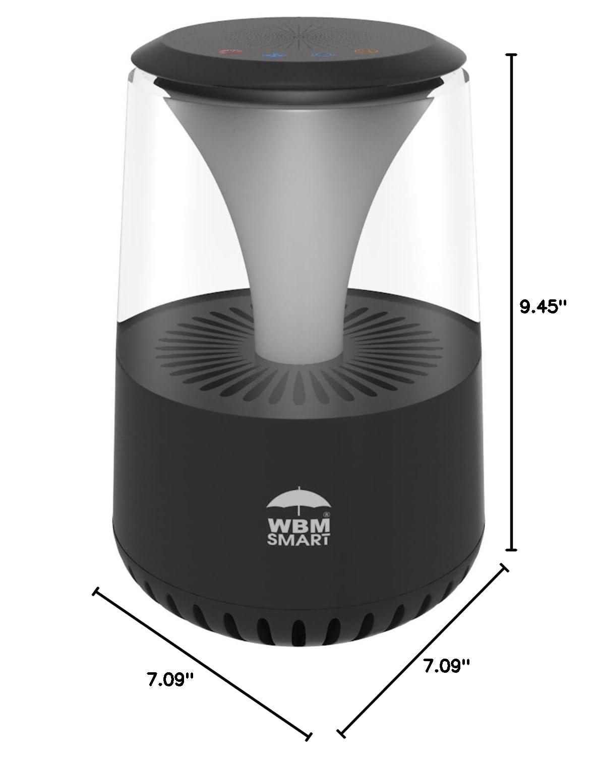 True HEPA Air Purifier with Bluetooth Speaker - Black | Quiet Air Cleaner for Home, Office & Bedroom | Removes Dust, Pollen & Pet Dander