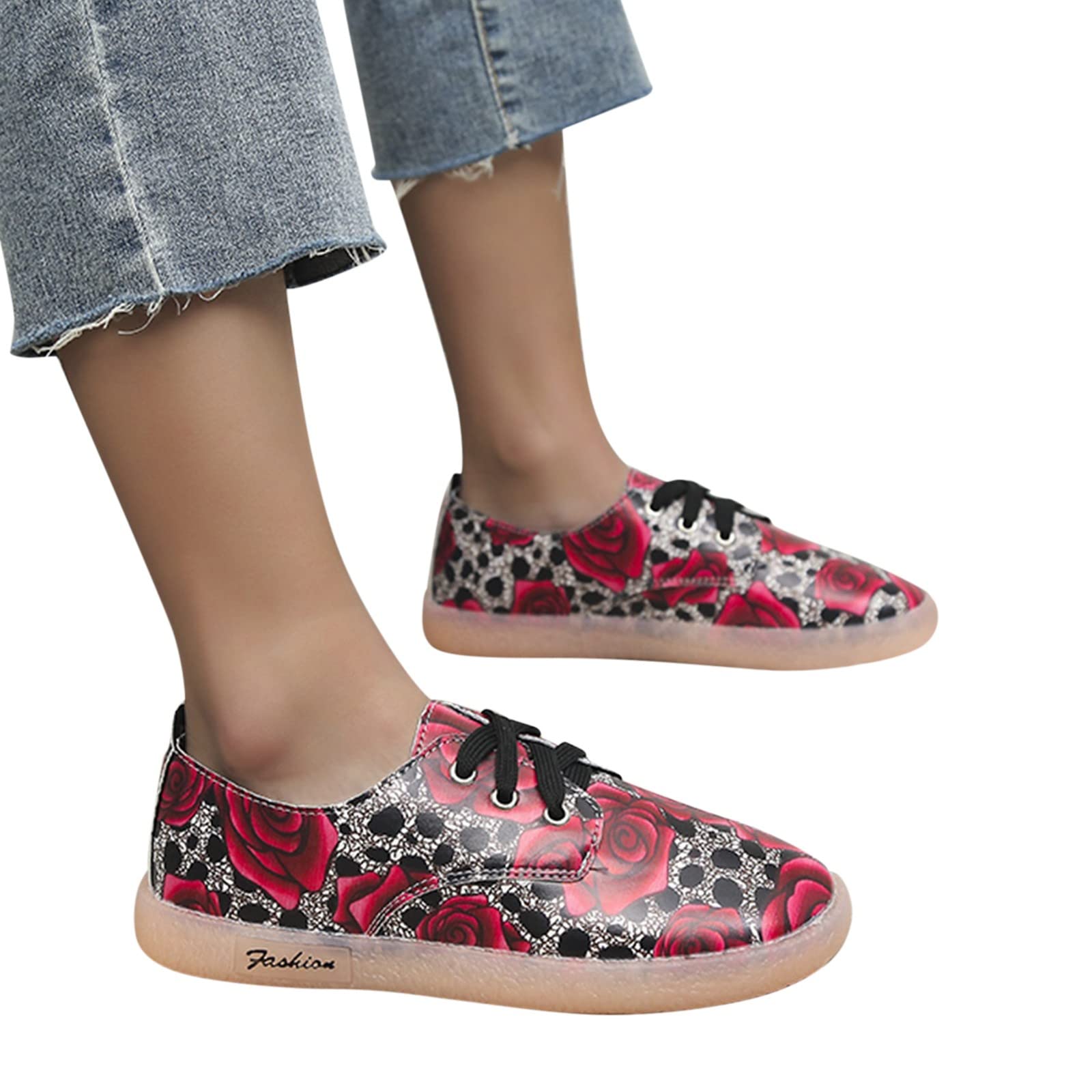 Women's Comfortable Wide Width Flats - Dressy Fisherman Shoes for Spring & Summer | Casual Flower Loafers & Retro Lace-Up Walking Shoes | Perfect for Office, Travel & Everyday Wear