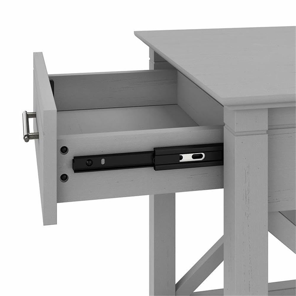 BOWERY HILL Modern Engineered Wood End Table with Storage Shelf - Cape Cod Gray Finish | Perfect for Living Room, Bedroom & Small Space Furniture