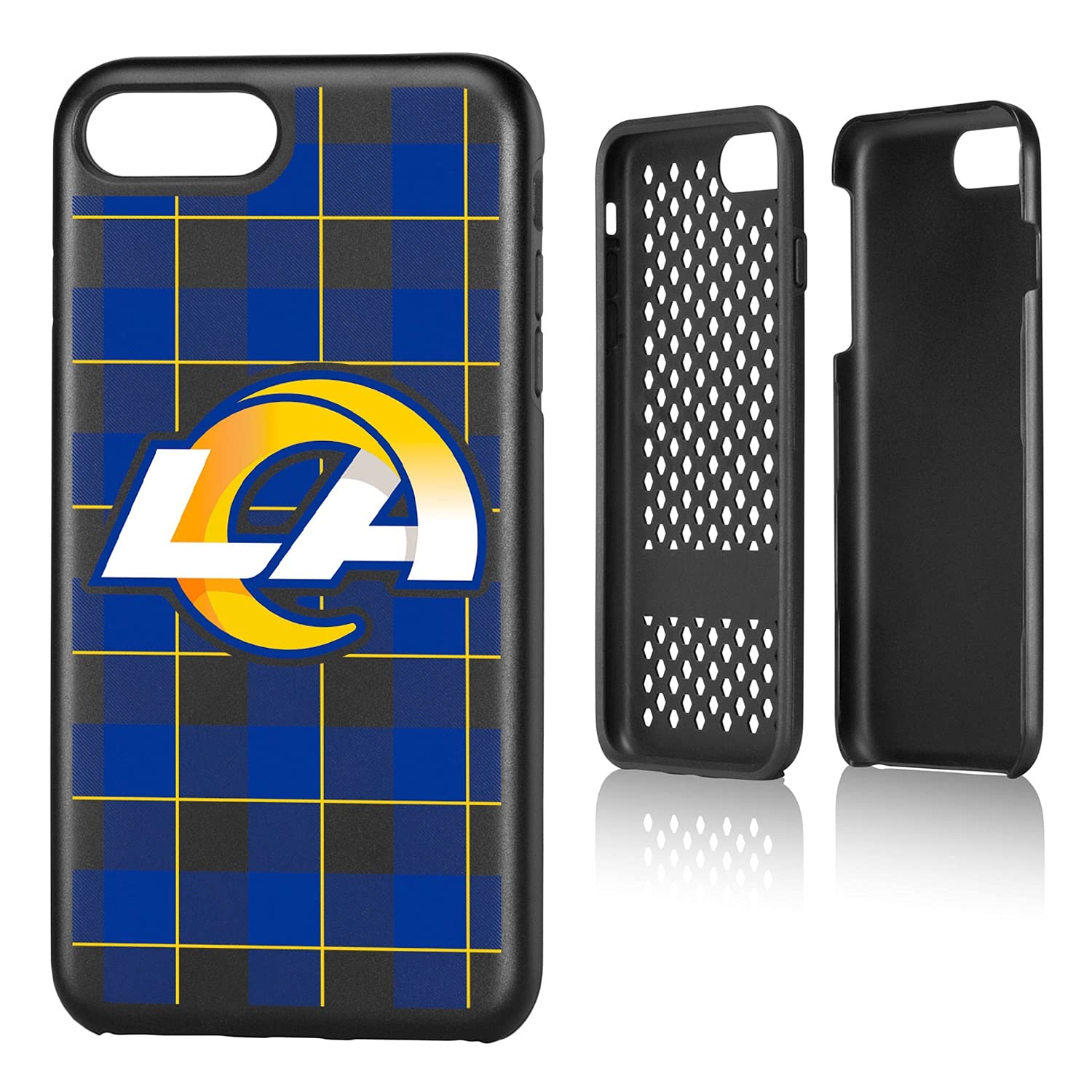 Los Angeles Rams iPhone Case - Rugged Plaid Design Protective Cover for iPhone 12/13/14 Pro Max - Durable Shockproof & Anti-Scratch Phone Case for Football Fans (Game Day, Tailgating, Outdoor Activities)