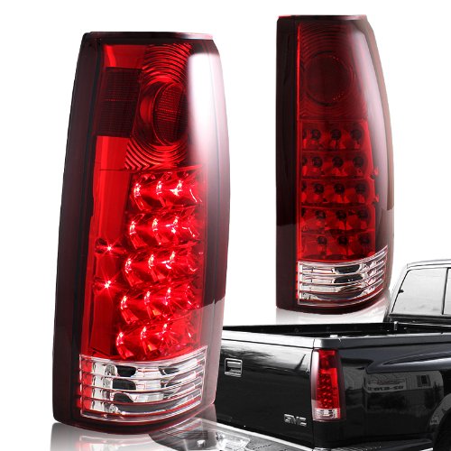 1998-1998 Chevy GMC C10 Truck LED Tail Lights - Red Lens Altezza Style Chrome Housing - Perfect for Restoration & Custom Builds
