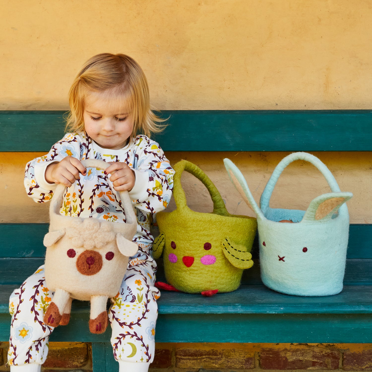 Natural Handwoven Mavis Felt Basket - Eco-Friendly Storage Organizer for Home, Office & Nursery | Perfect for Toys, Blankets & Decor