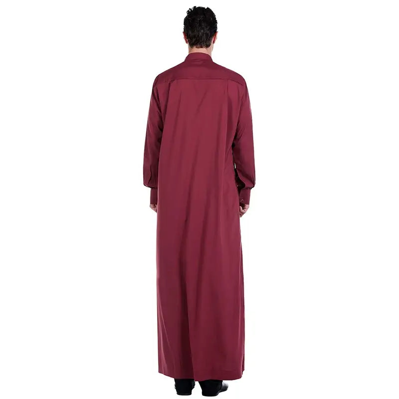 Authentic Middle Eastern Arab Men's Thawb with Stand-Up Collar | Traditional Thobe for Eid, Weddings & Special Occasions | Premium Quality Islamic Clothing for Men