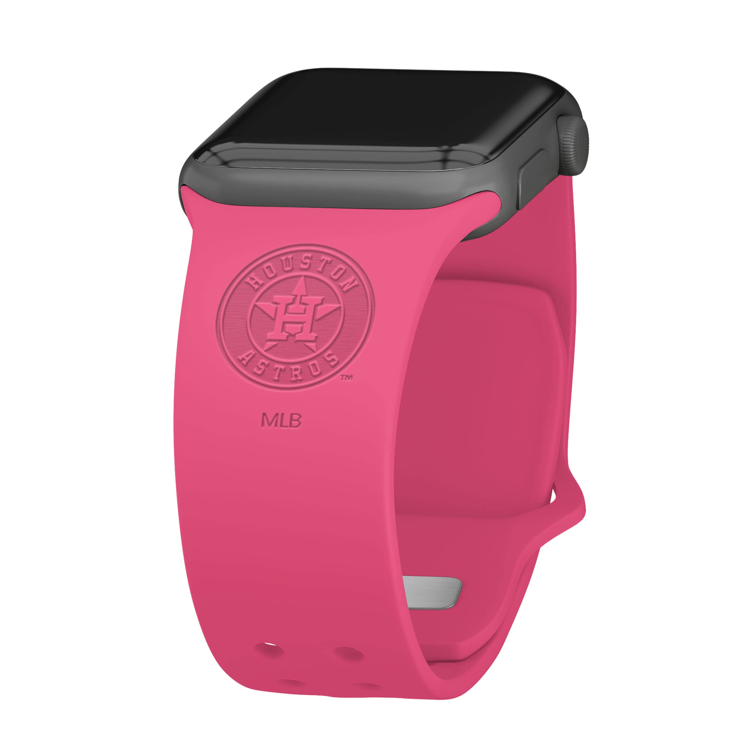 Houston Astros Engraved Silicone Apple Watch Band 38/40/41mm - Pink for Sports & Fitness