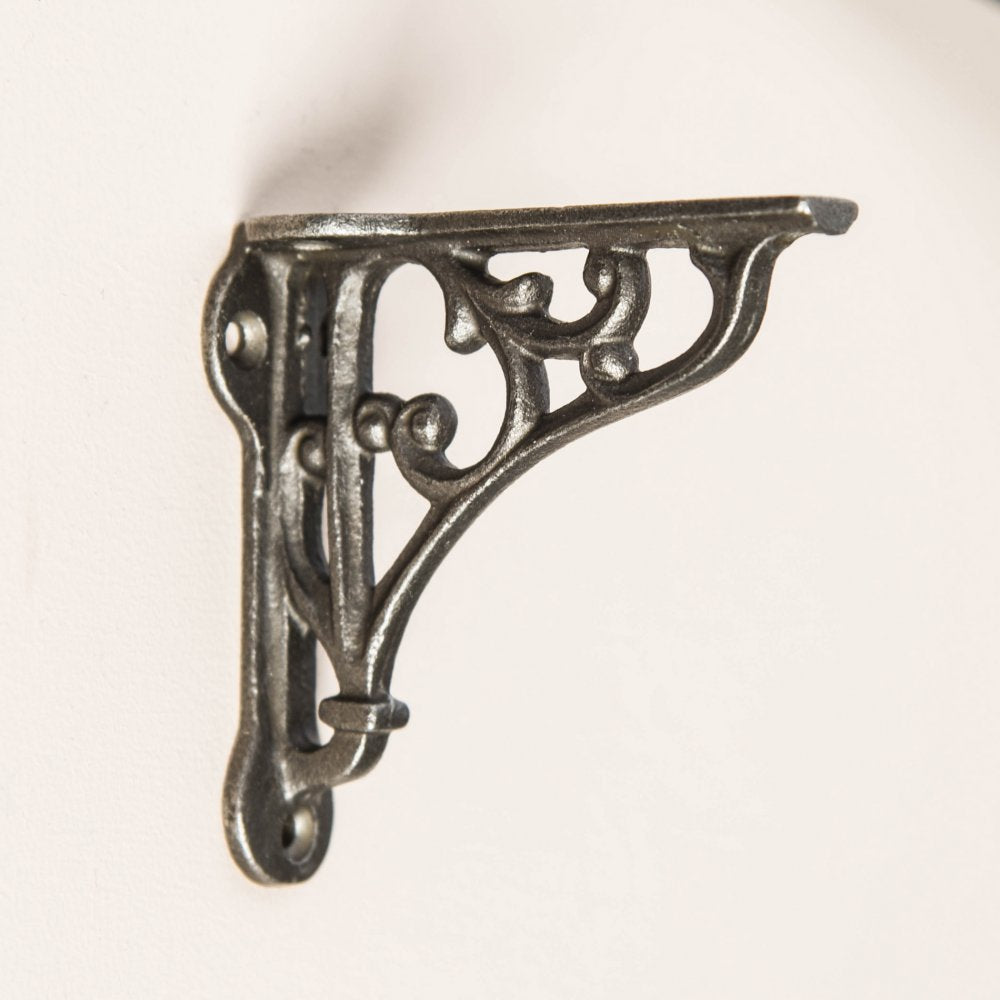 Mini Ornate Pantry Bracket - Decorative Cast Iron Shelf Support for Kitchen, Pantry & Farmhouse Style Storage - Perfect for Rustic Home Organization & Display