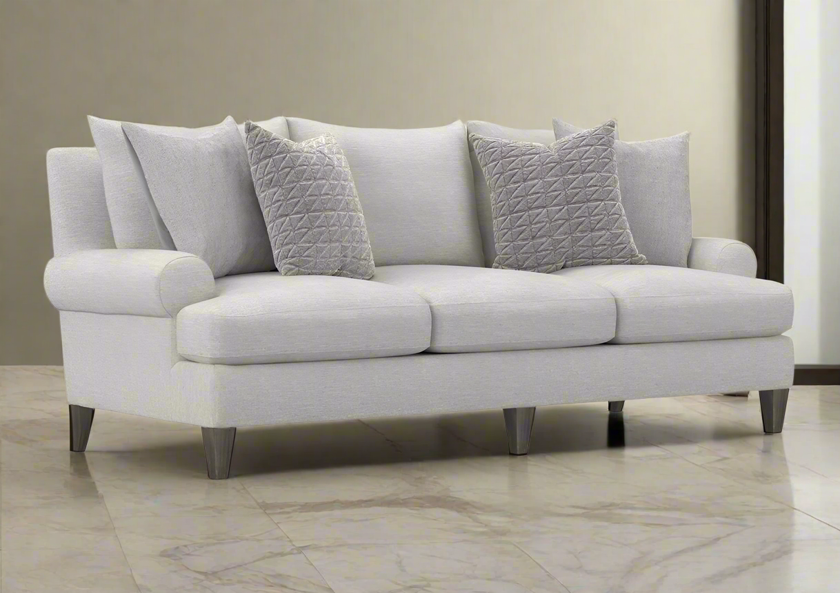 Bernhardt Isabella Fabric Sofa with Plush Feather Down Cushions - Luxurious Comfort for Living Room, Lounge & Family Gatherings