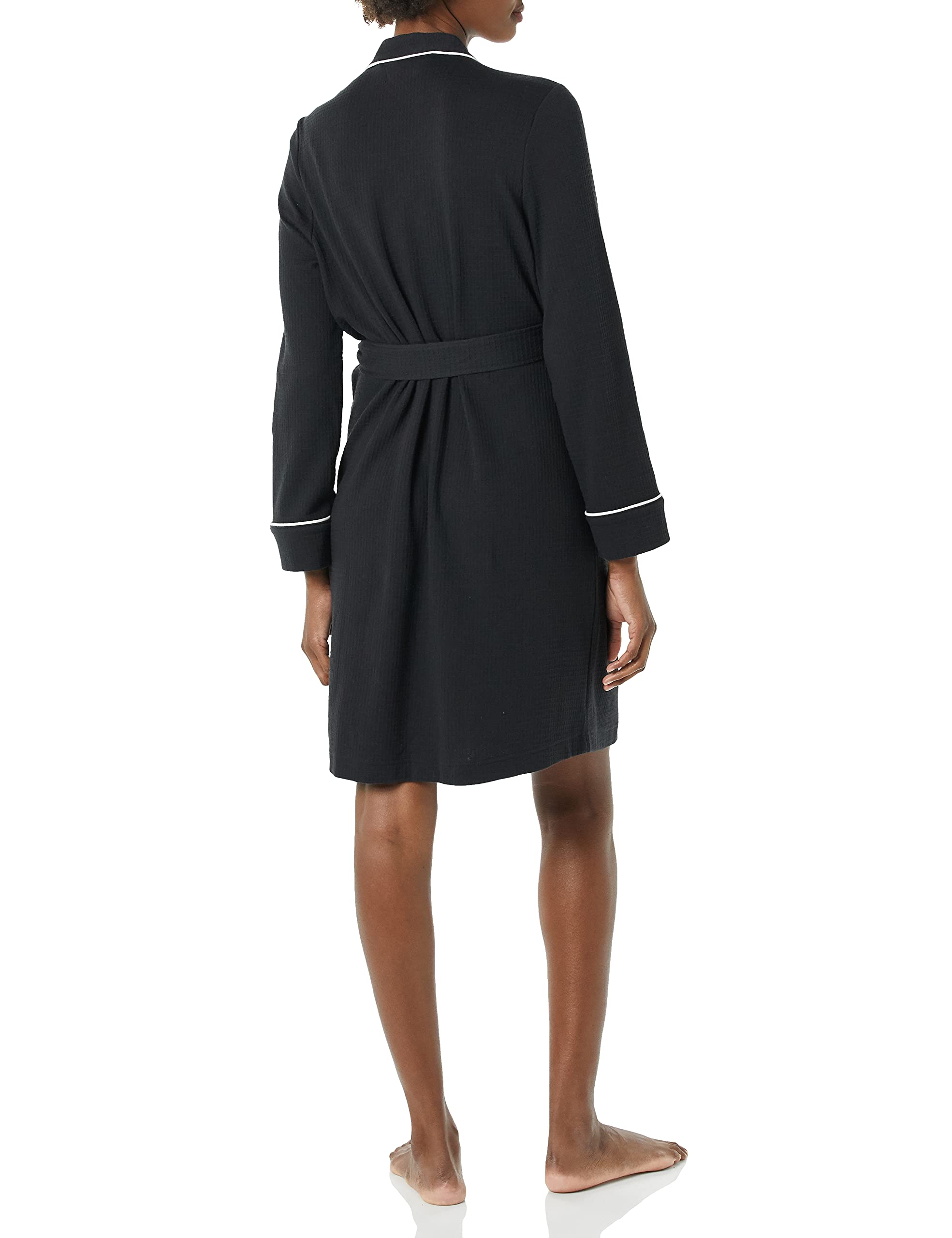 Amazon Essentials Women's Lightweight Waffle Mid-Length Robe - Soft & Comfortable Bathrobe for Spa, Lounge & Home Relaxation (Plus Size Available)