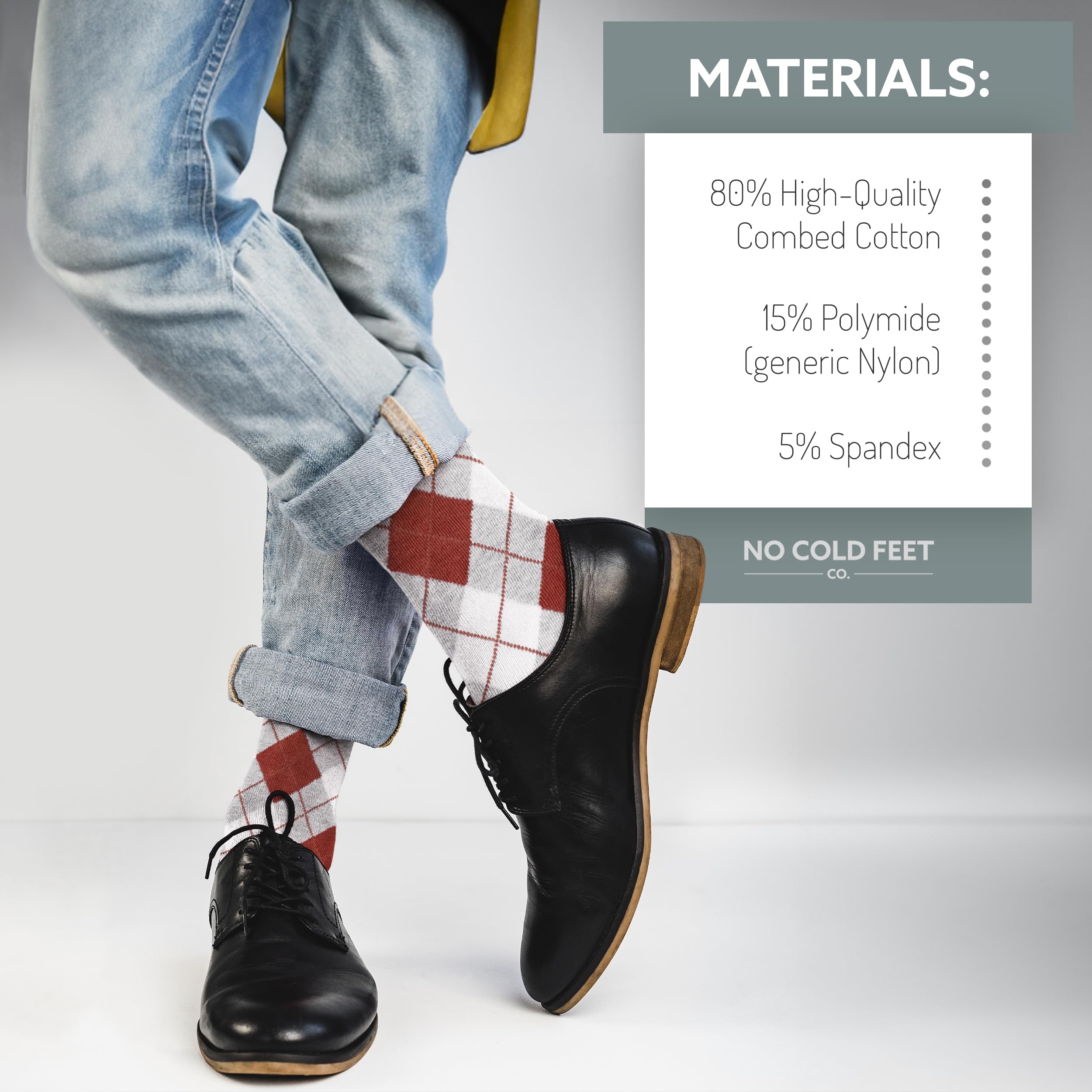 Fun Orange Colorful Novelty Socks for Men - 8 Pack Dress Casual Formal Groomsmen Wedding Socks - Perfect for Parties, Gifts & Special Occasions