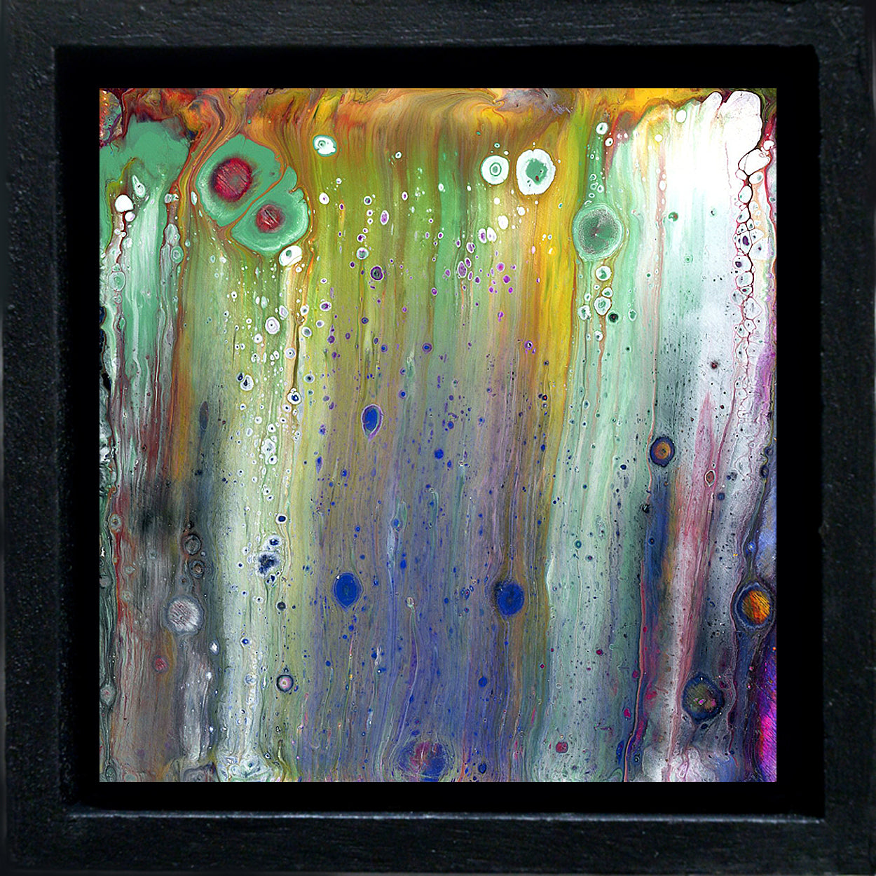 Anthony Ciambella Framed 4x4 Acrylic on Panel Painting - Modern Abstract Wall Art for Home & Office Decor