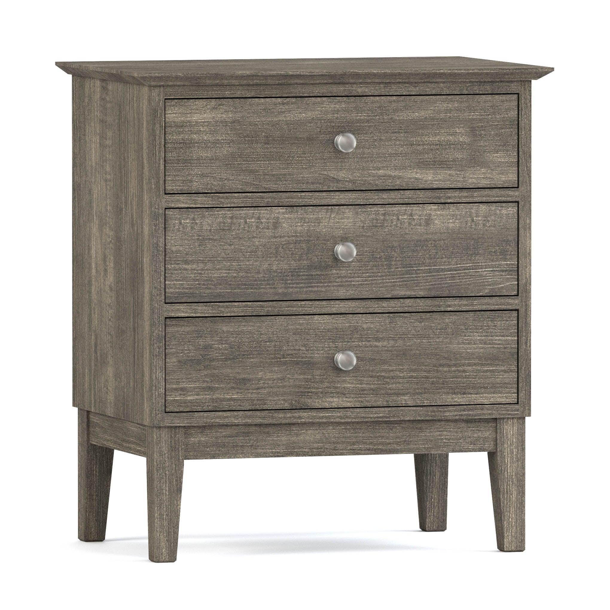 Gable Road 3-Drawer Nightstand - Modern Bedside Table with Storage for Bedroom, Living Room, or Office