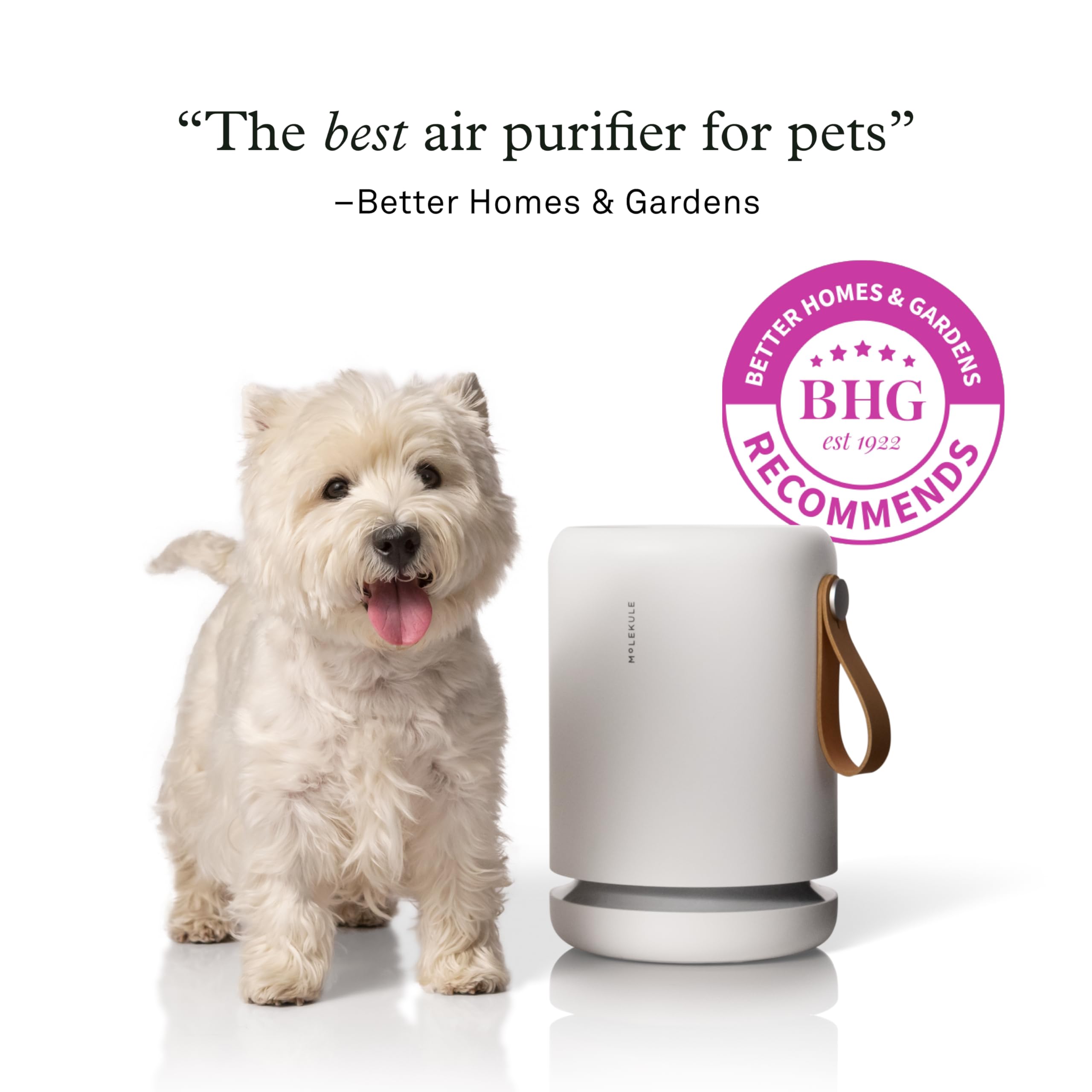 Molekule Air Mini+ White HEPA Air Purifier for Small Rooms up to 250 sq ft - Filters Mold, Smoke, Dust, Bacteria & Viruses | Alexa-Compatible for Bedroom, Nursery, Office & Home Use