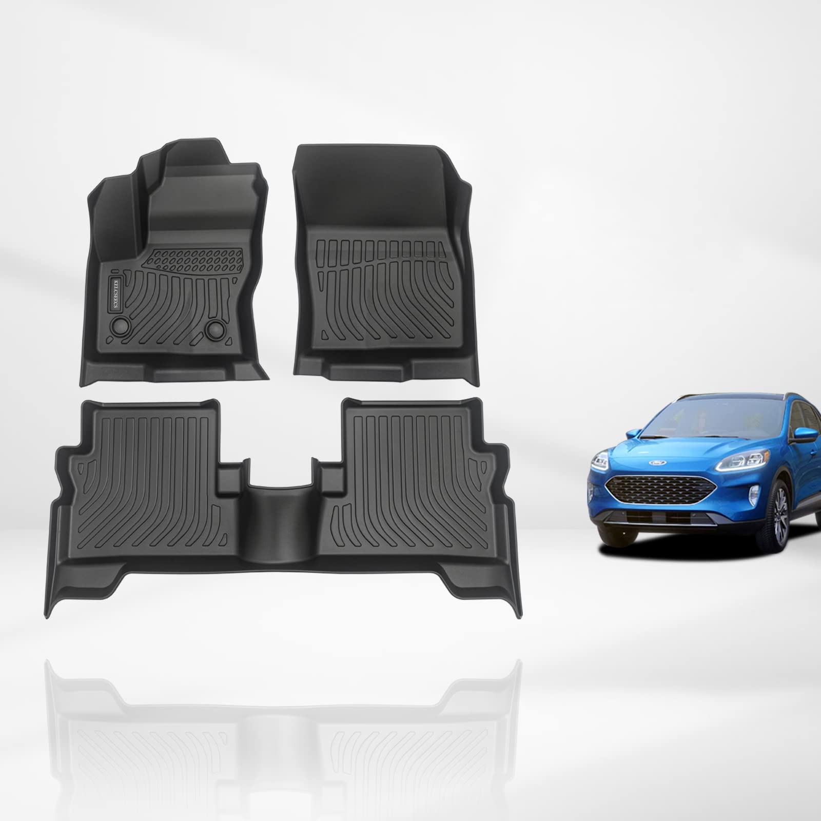 Custom Fit All-Weather Floor Mats for Ford Escape & C-Max 2013-2019 - Heavy Duty Car Floor Liners Front & Rear - Durable Automotive Accessories for Rain, Snow & Mud Protection - Perfect for Daily Commute, Road Trips & Off-Road Adventures