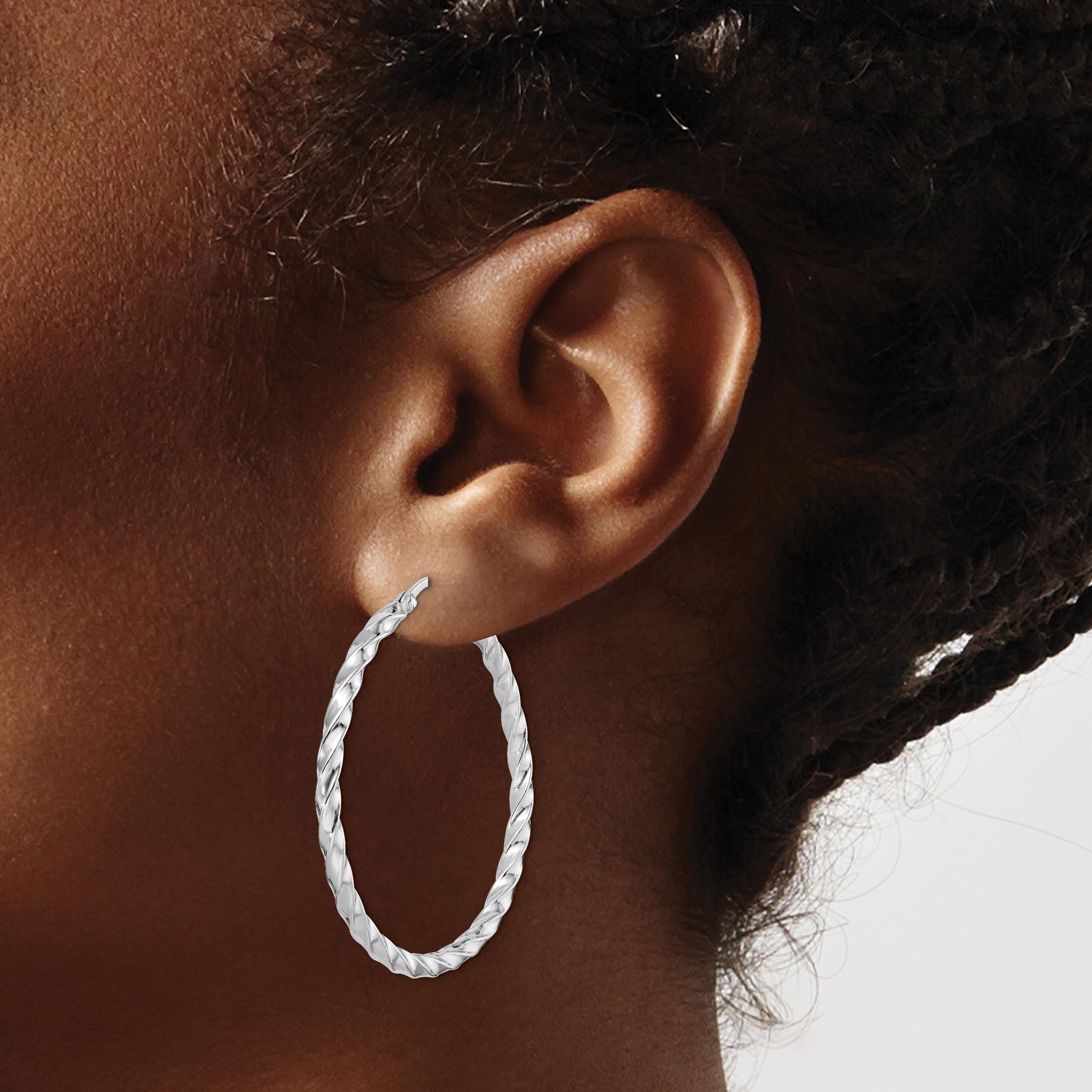 925 Sterling Silver Twisted Round Large Hoop Earrings for Women - Fashion Statement Jewelry for Party, Wedding & Everyday Wear