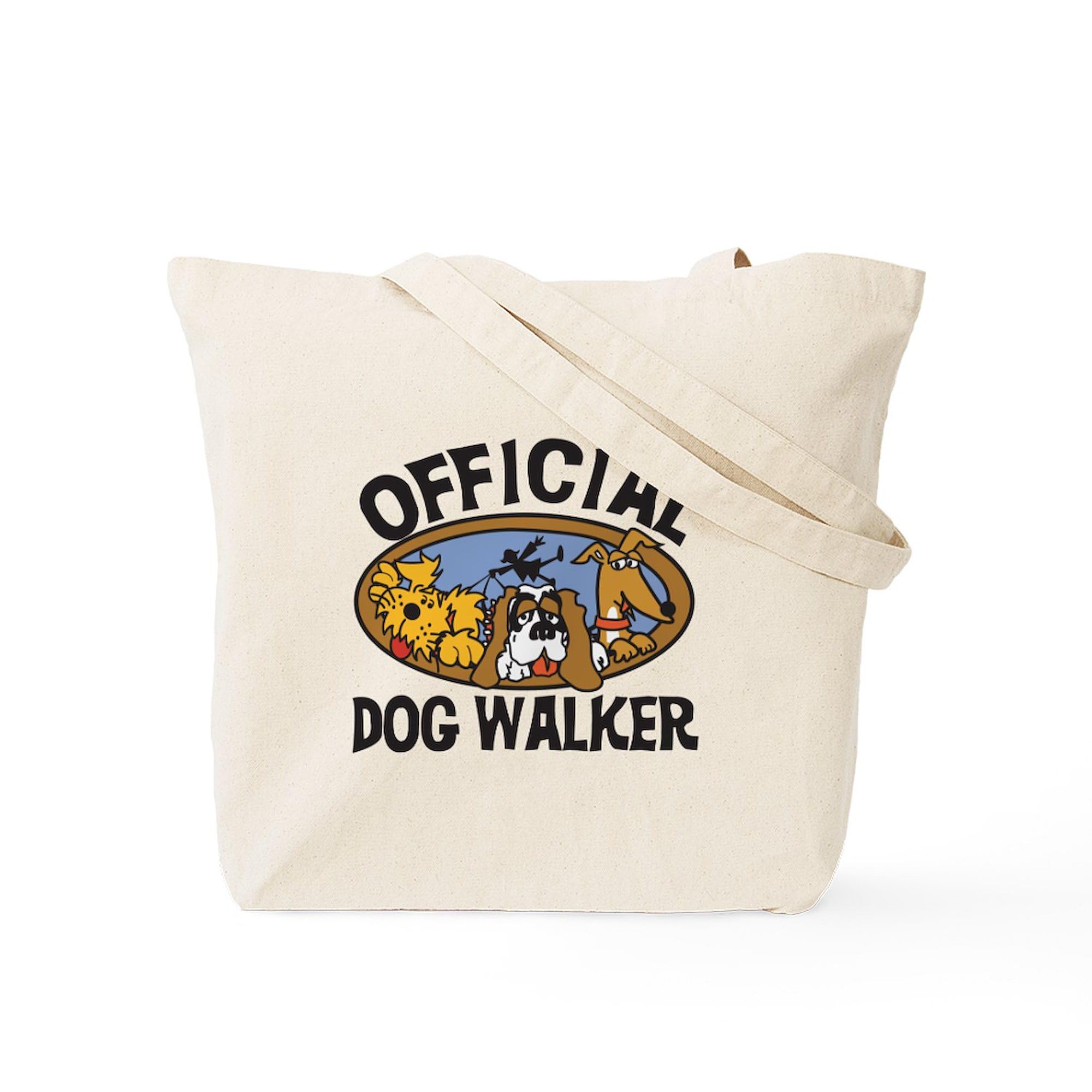 Official Dog Walker Tote Bag - Natural Canvas Reusable Shopping Tote for Pet Owners | Perfect for Dog Walking, Groceries & Beach Trips