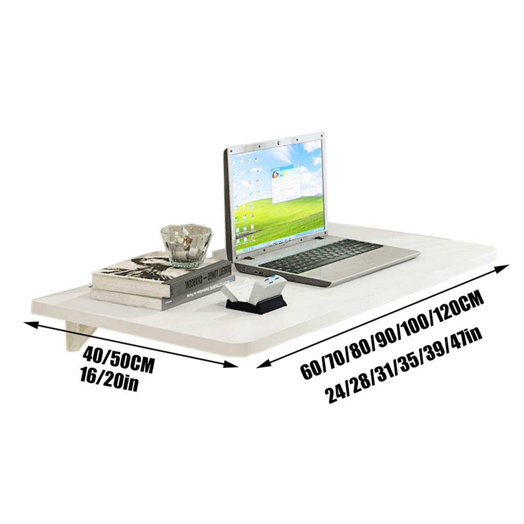 Space Saving Wall-Mounted Drop-Leaf Table - Solid Wood Folding Shelf & Laptop Desk for Small Spaces | Perfect for Study, Bedroom, Bathroom, Balcony & Home Office Organization