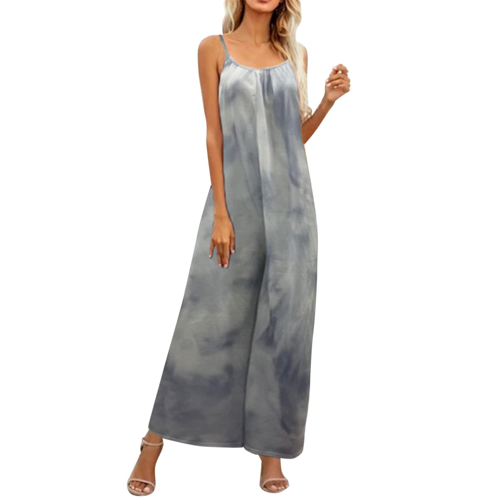 Women's Jumpsuits - Dressy & Casual Summer Romper with Adjustable Straps, Flowy Loose Fit, Stretchy Fabric & Pockets | Perfect for Beach Vacations, Date Nights & Summer Outings